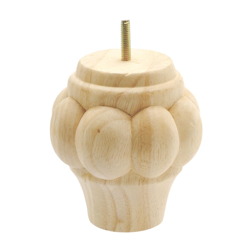 5-Inch Unfinished Solid Hardwood Round Bun Sofa Leg