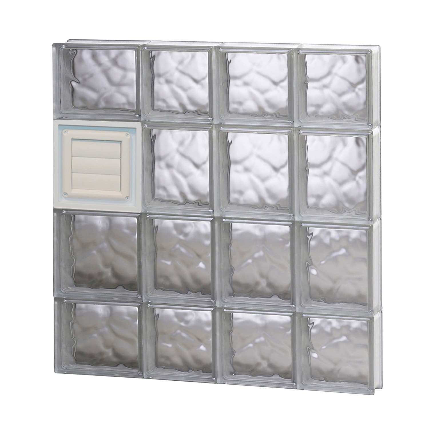 REDI2SET D2628DC Wavy Glass 25-in x 27-in Frameless Replacement Dryer vent Glass Block Window