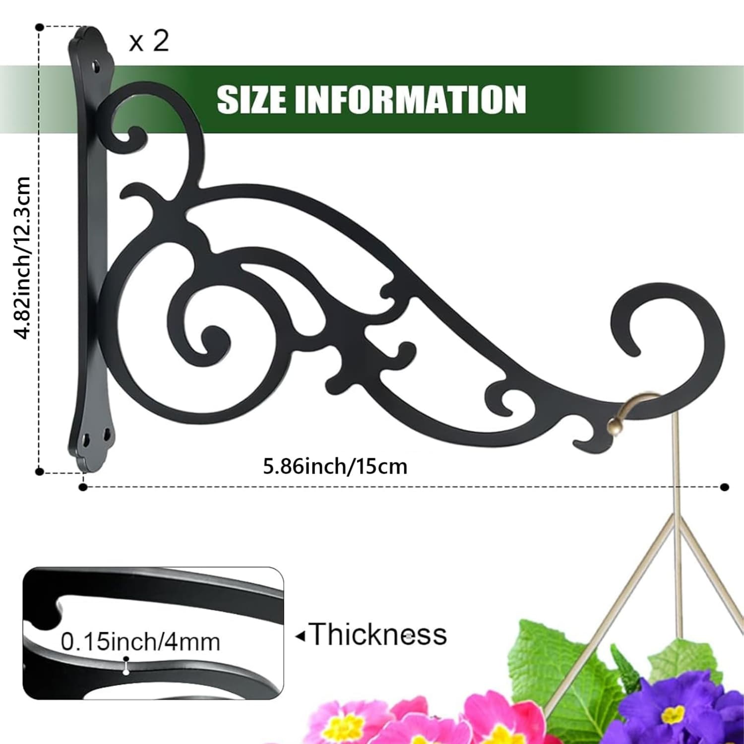 Angel Sar L2FHX48PLTHK-22 Plant-Hooks - View #3