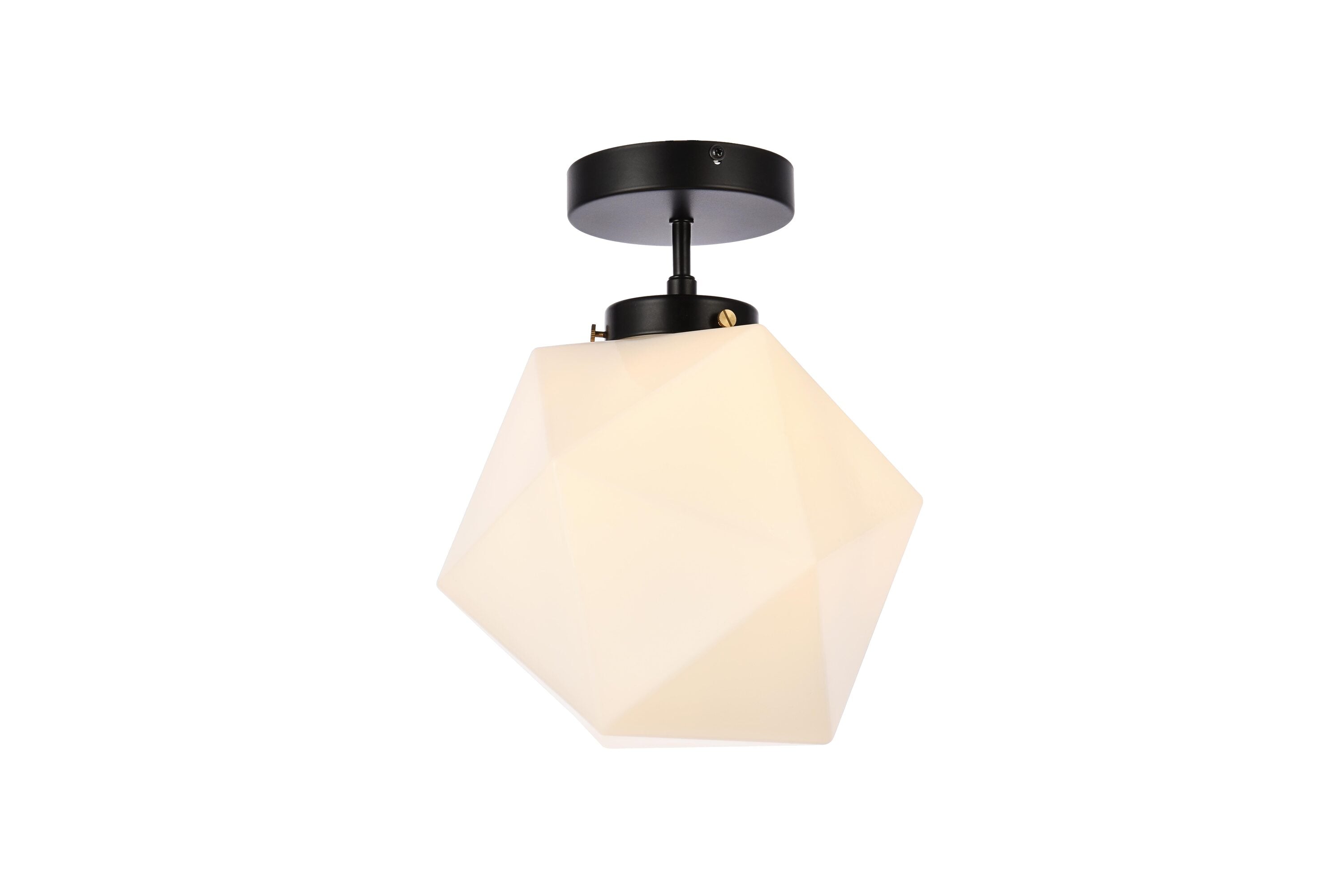 Modern Black and White Glass LED Flush Mount Light