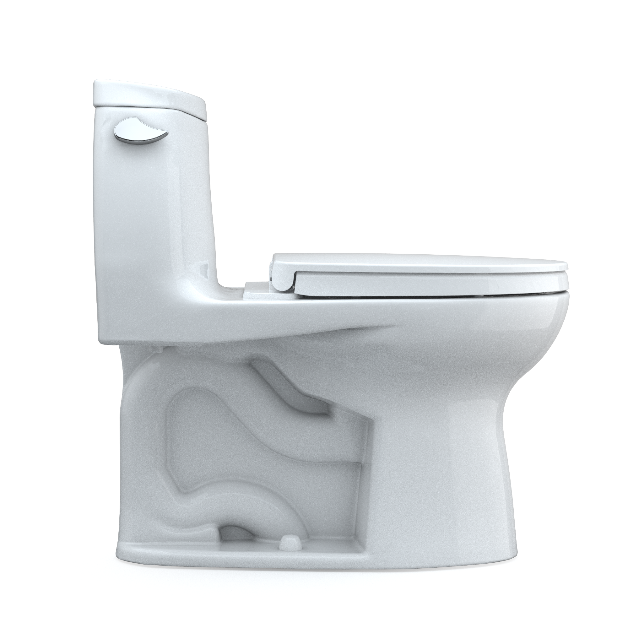 TOTO Cotton White Elongated Standard Height 1-Piece WaterSense Soft Close  Toilet 12-in Rough-In 1.28-GPF