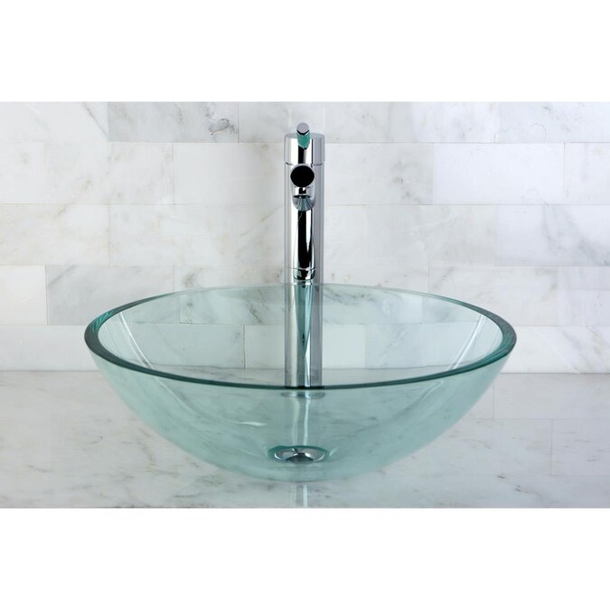 Crystal Clear Glass Vessel Sink, Console Vanity For Vessel Sink