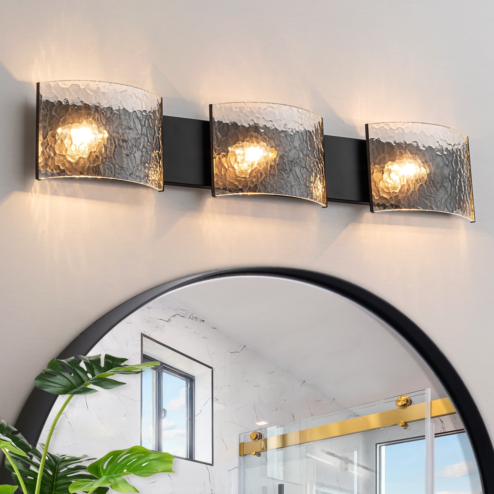 EDISLIVE YL81072868 29.9-in 3 -Light Black Modern/contemporary Vanity light