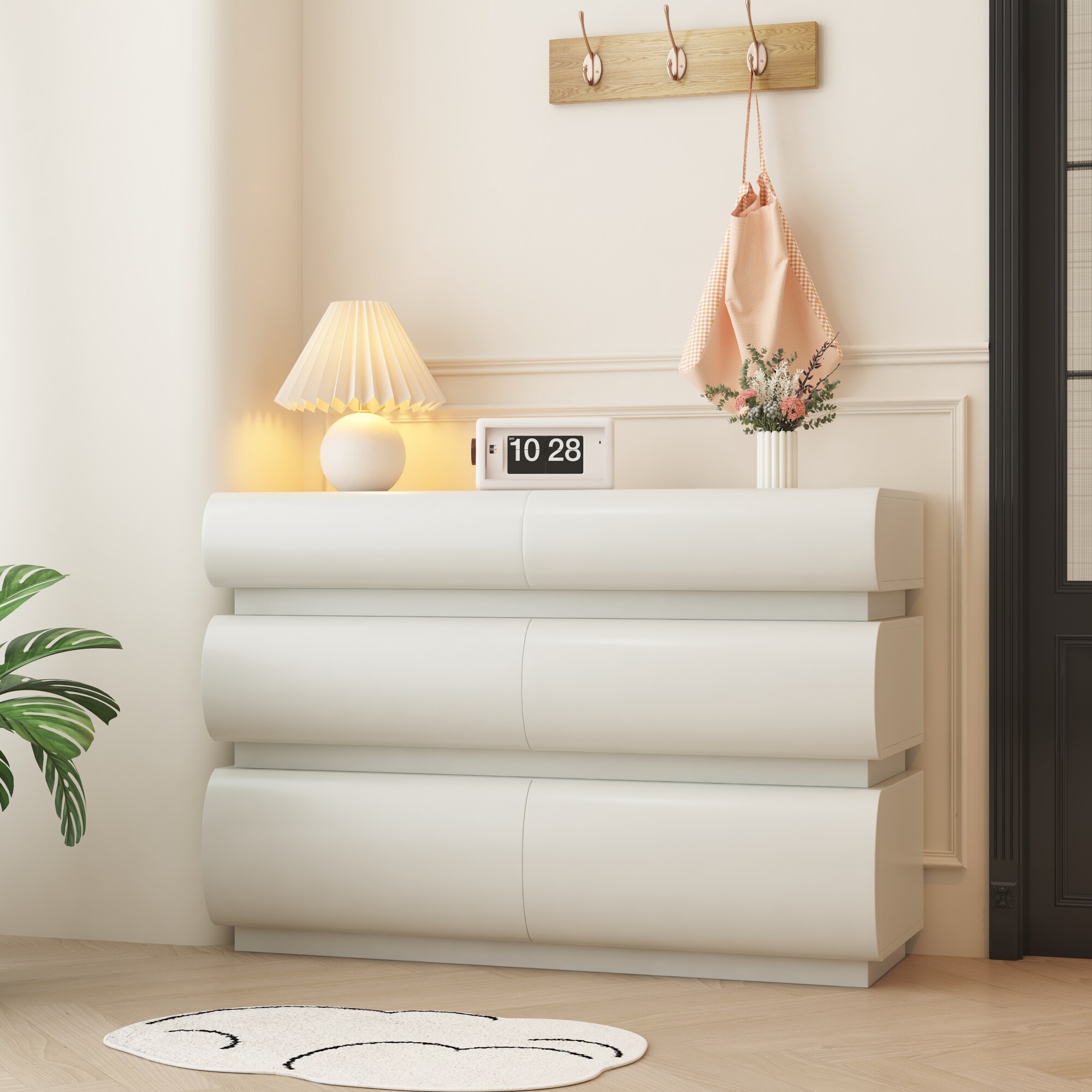 white dresser no handles 4 Drawer Dresser, Chest Of Drawers Without Handle, For Bedroom 100% Waterproof, Modern Wooden Cabinet With Sturdy Frame For Living Room, while the free 4 Drawer Dresser, Chest of
