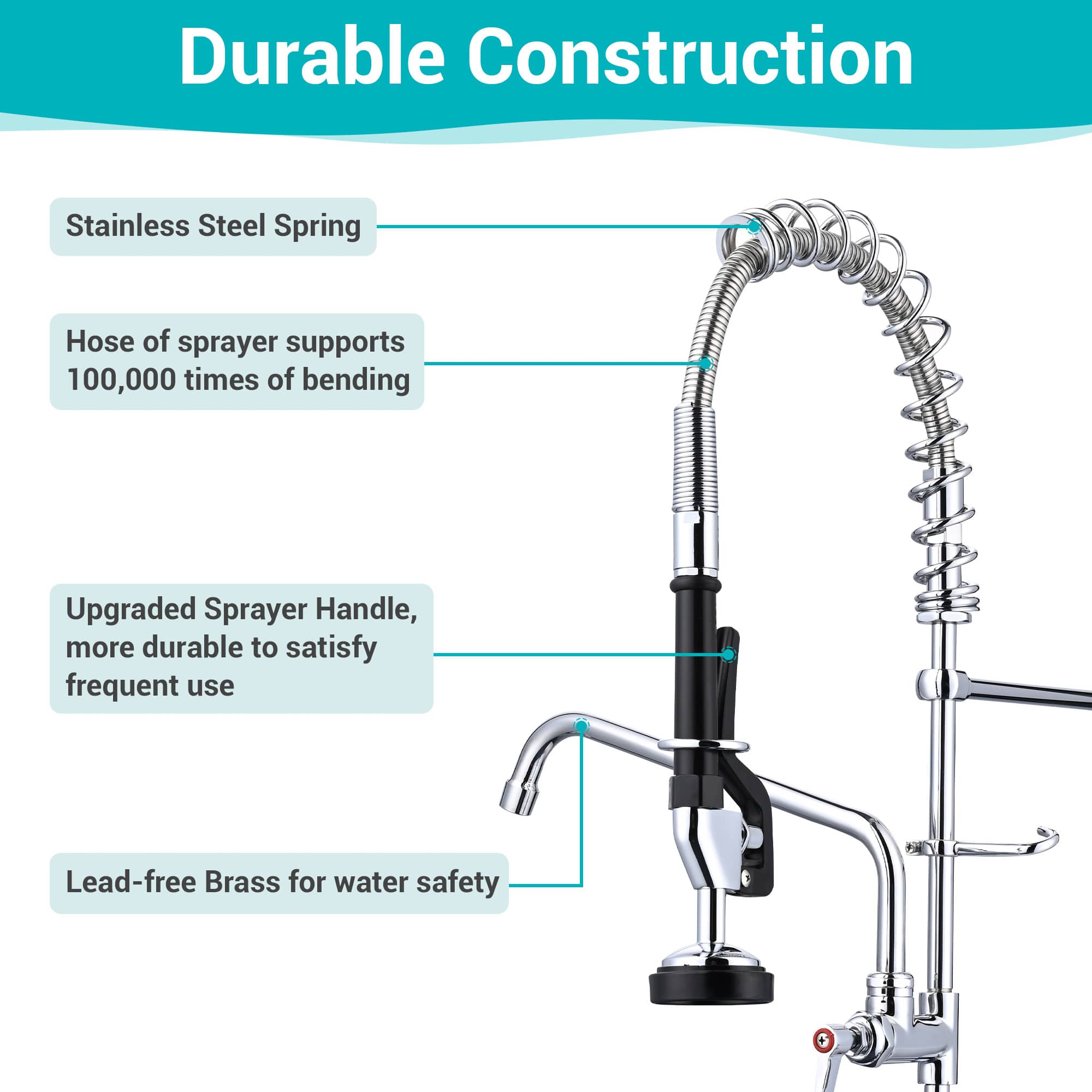 Yescom 81FAU008-23WM-CHR-LO Kitchen-Faucets - View #3