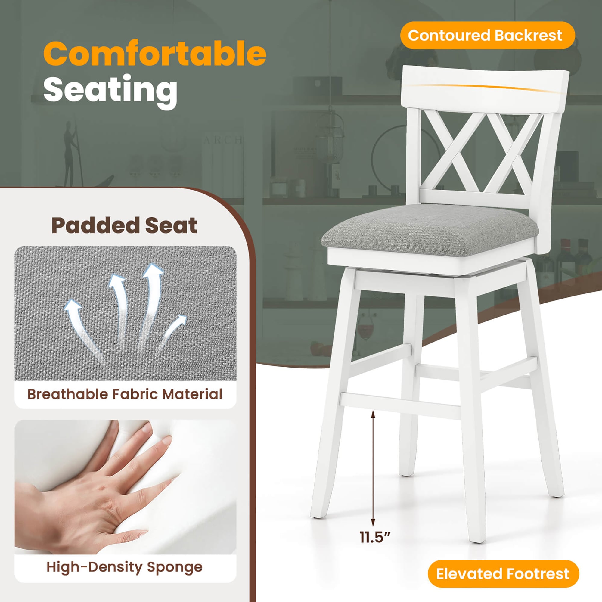 Costway HCST05192 stools - View #4