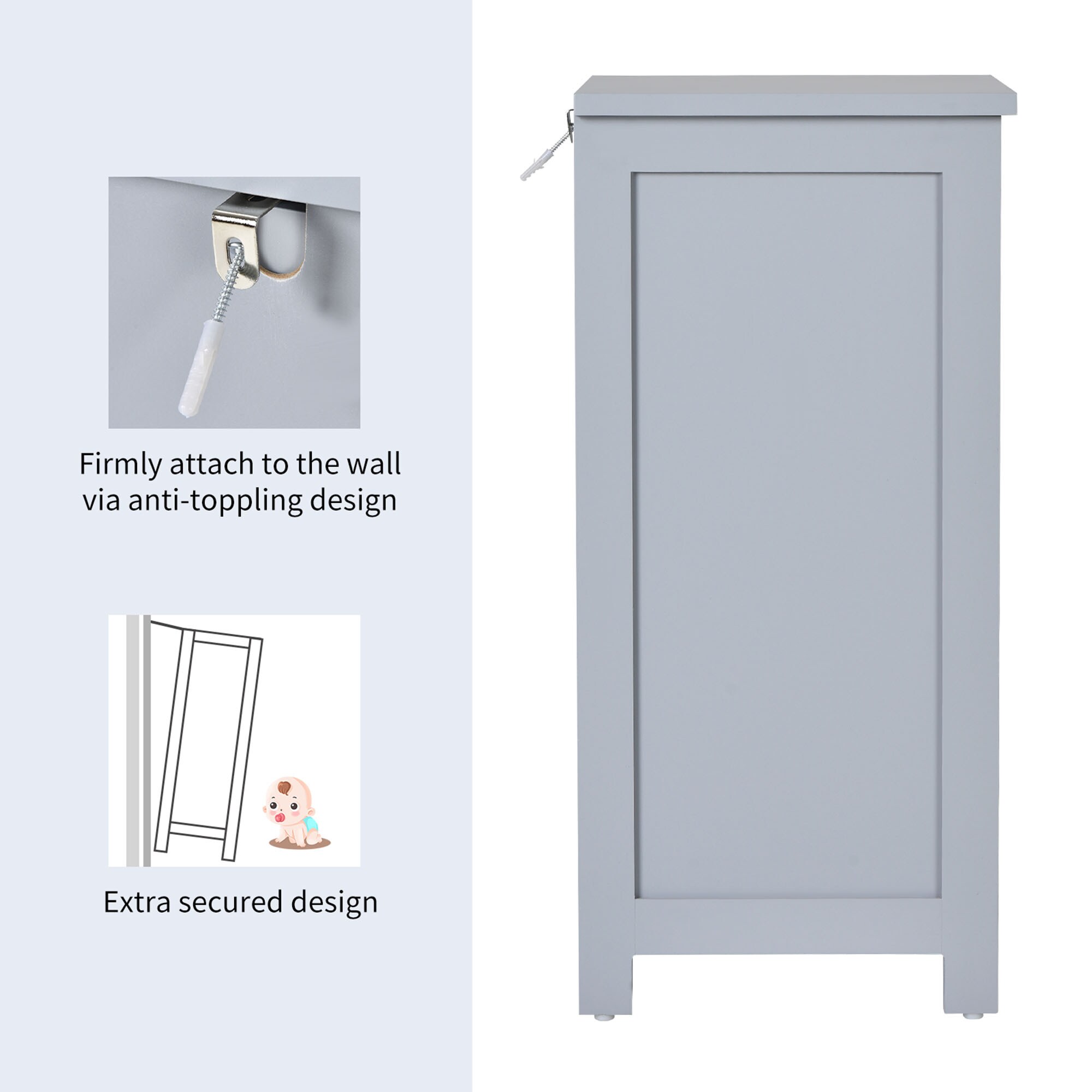 WELLFOR OUJ66968GR Linen-Cabinets - View #5