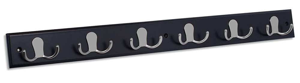 BirdRock Home 6-Hook 27-in x 2.75-in H Black Decorative Wall Hook (35-lb  Capacity) in the Decorative Wall Hooks department at