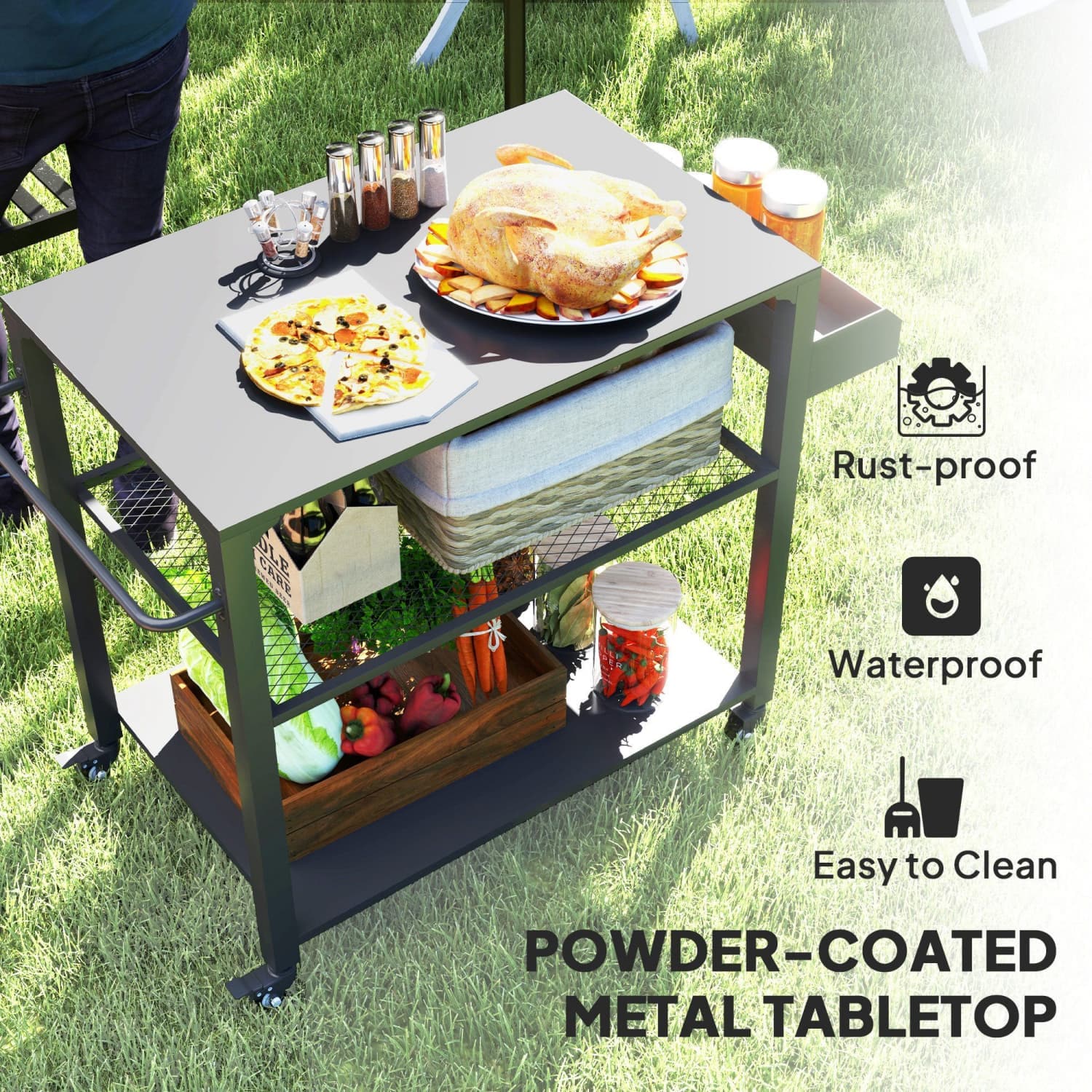 Angel Sar DAZQYGRI0326-ST Grill-Carts-Grill-Stands - View #4