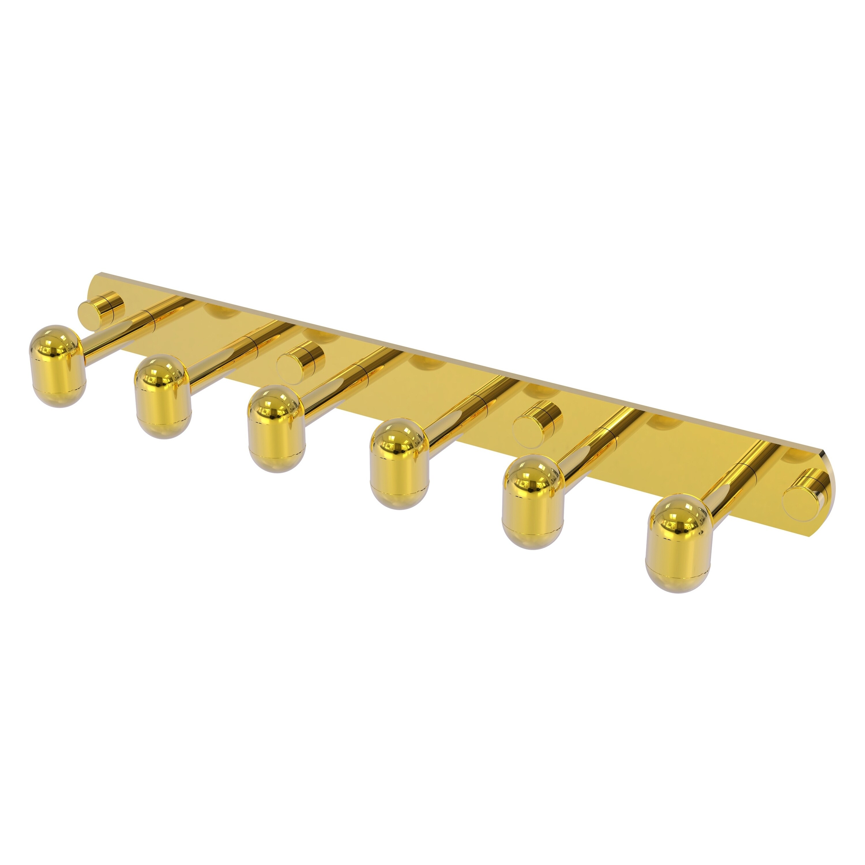 Allied Brass TA-20-6-PB Tango Polished Brass 6 -Hook Wall mount Towel Hook
