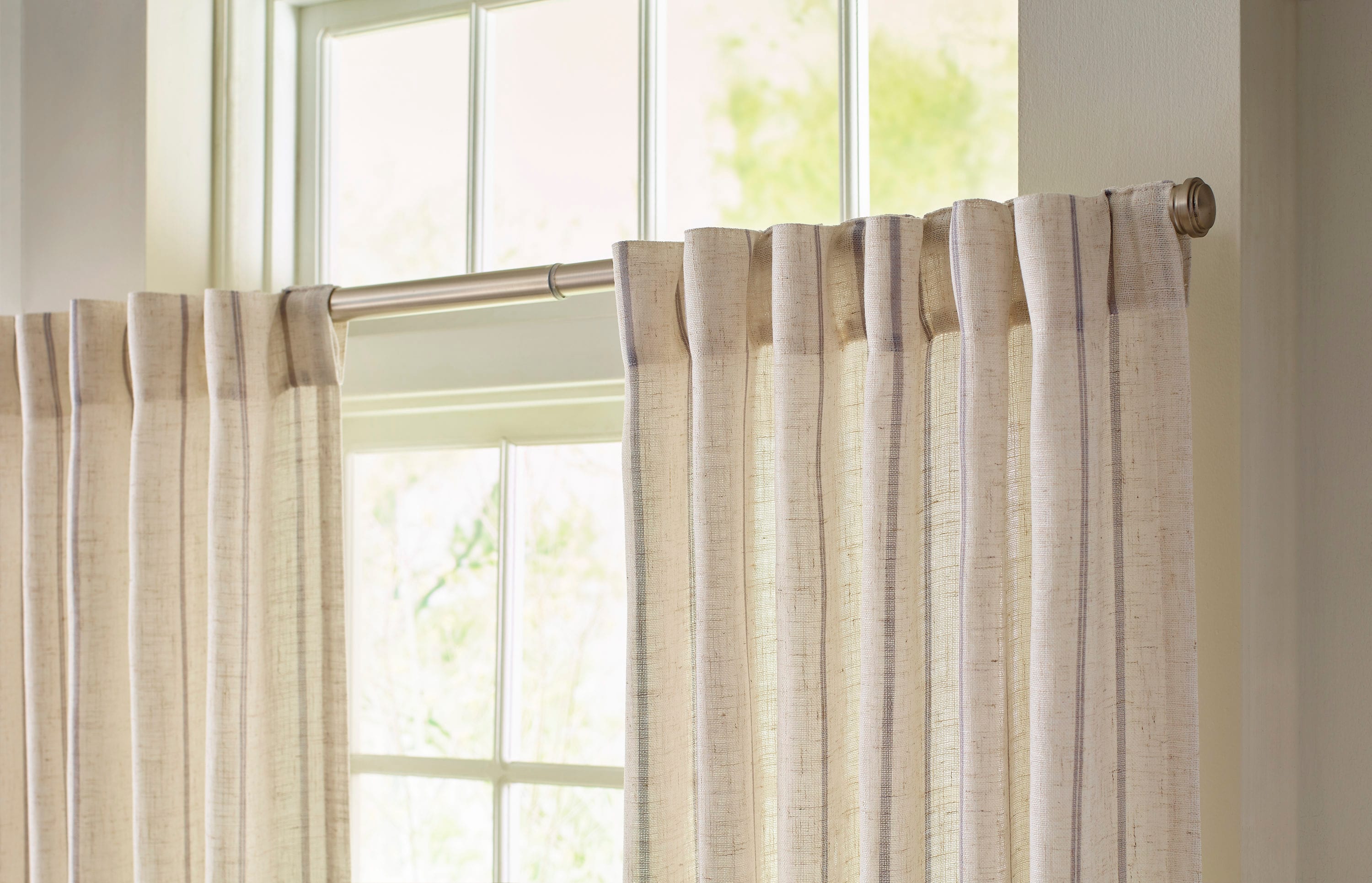 allen + roth 84-in Grey Light Filtering Back Tab Single Curtain Panel ...