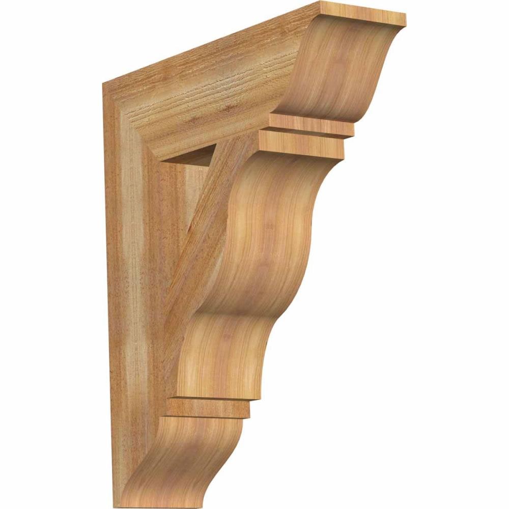 Ekena Millwork BKT06X22X26FST01RWR Funston traditional rough sawn 6-in x 22-in x 26-in Western red cedar Brown Wood Standard bracket