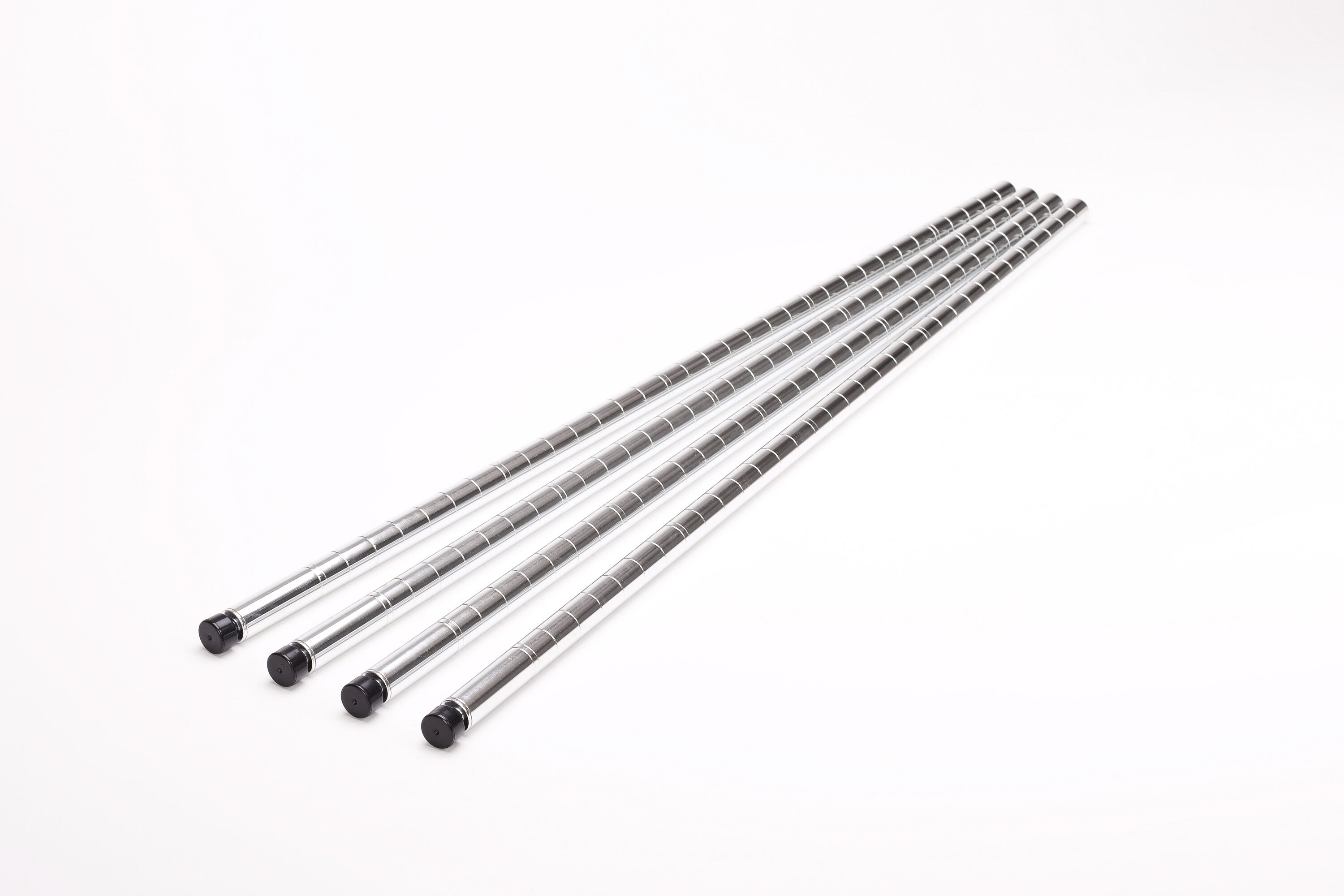 HSS Steel 12 Extension Pole 1 Diameter 1.2 mm Thickness Chrome 4-Pack,  Hardware 