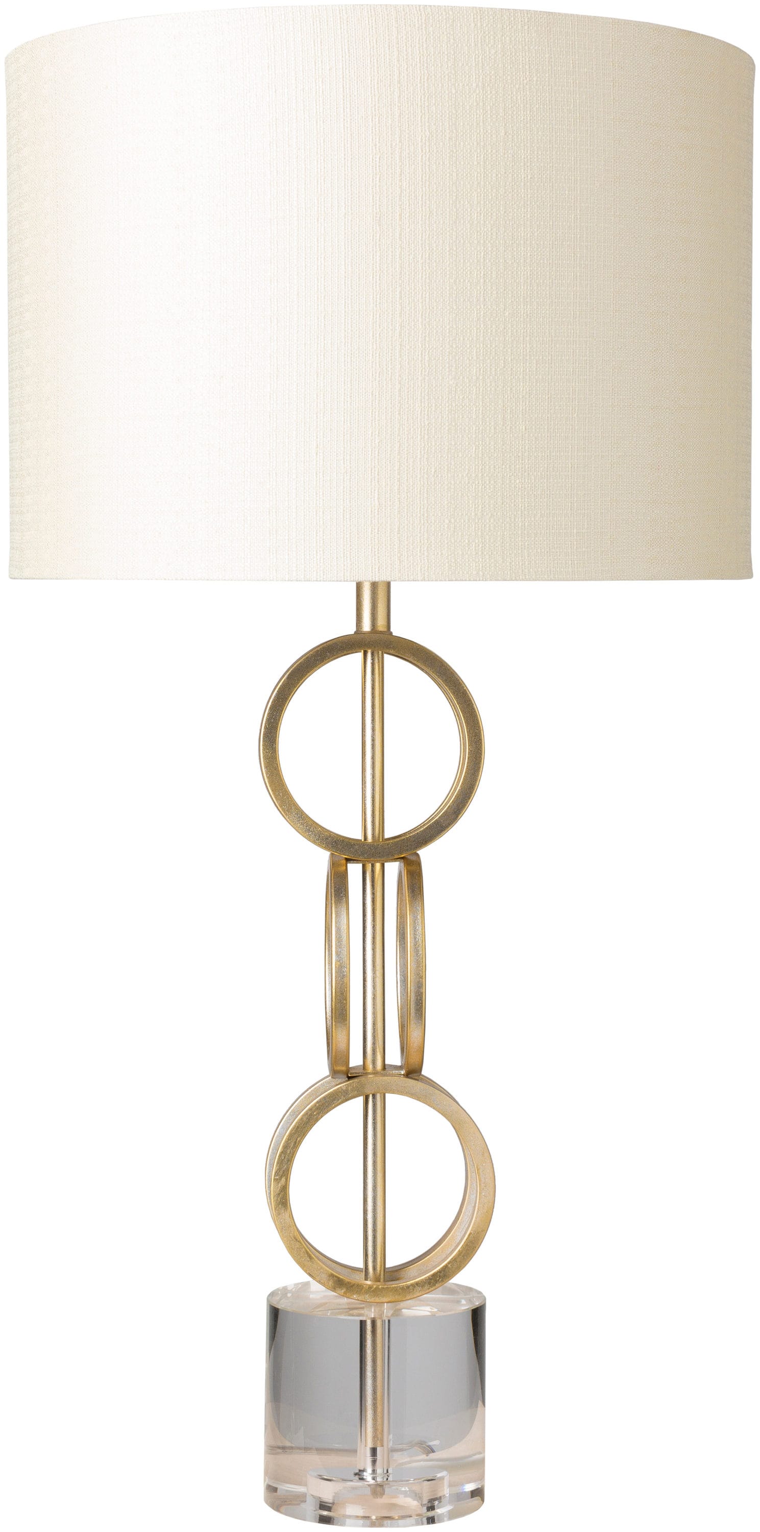 Livabliss EVN-100 Evans 31-in Gold 3-way Table Lamp with Linen Shade (Set of 57)