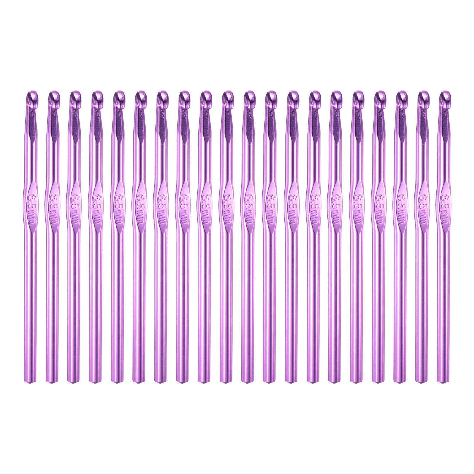 Unique Bargains 20pcs Aluminum Crochet Hook 6.5mm US Size K (Size 10.5) Knitting Needles for DIY Craft Yarn Purple
