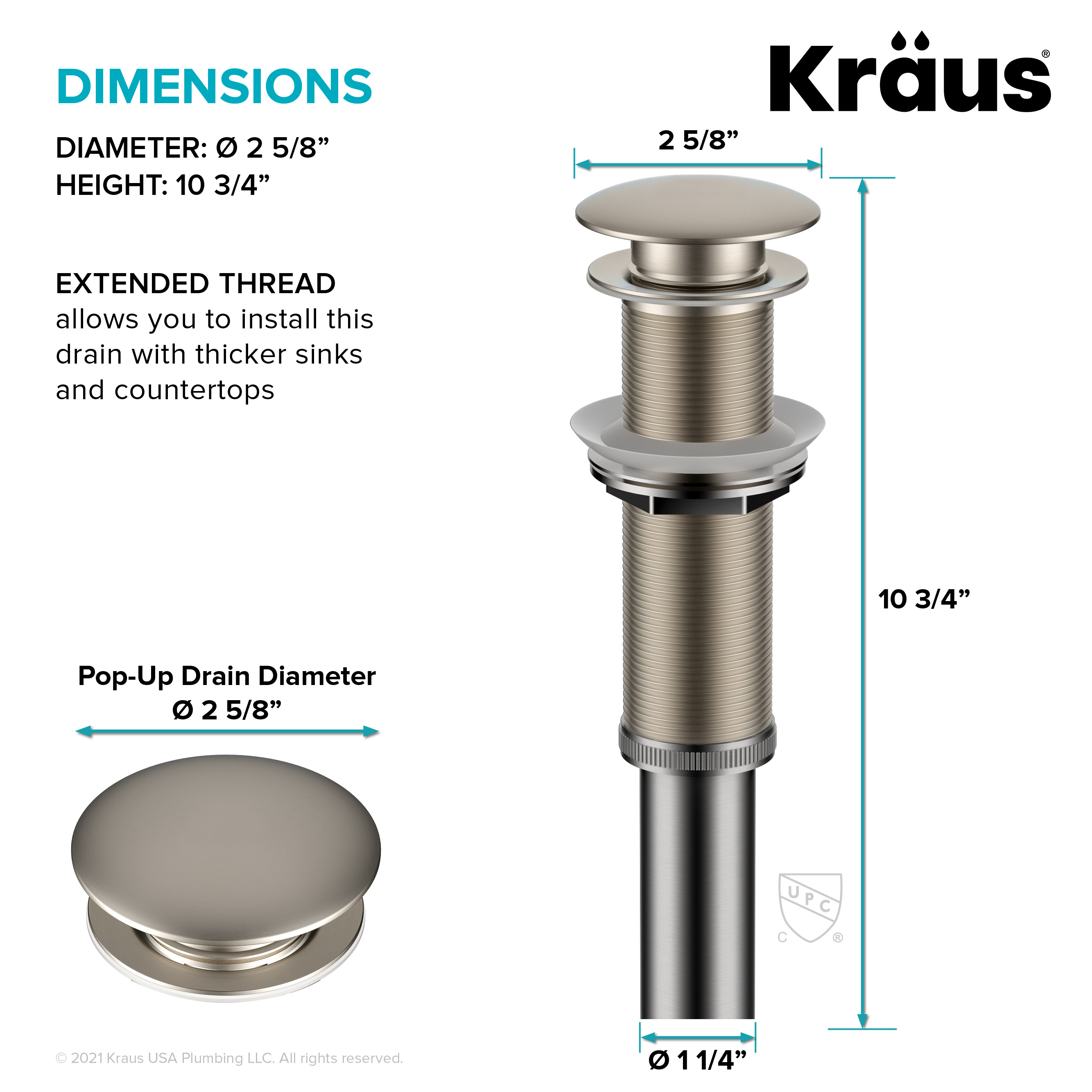 Kraus PU-L10SN Popup-Drains-Accessories - View #5
