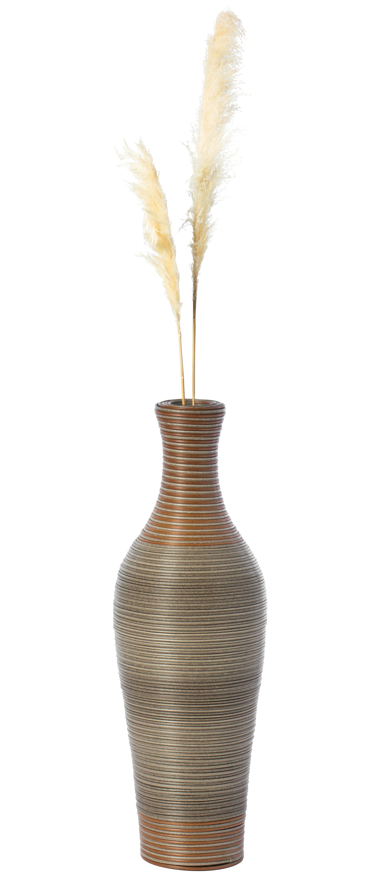 Uniquewise Contemporary Brown Rattan PVC Vase 9-in D x 27.5-in H Indoor ...