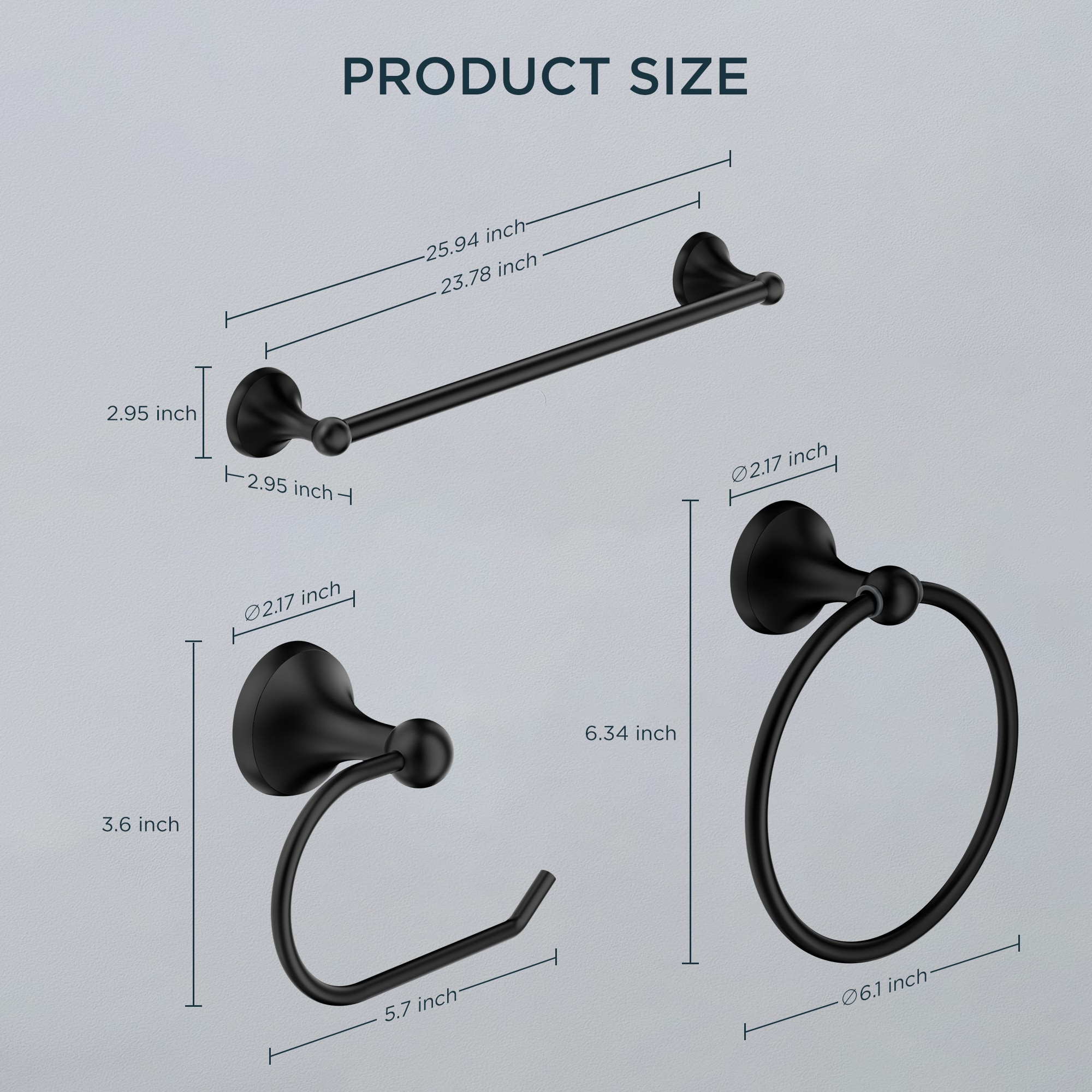 androme AD191M2B3 Decorative-Bath-Hardware-Kits - View #7