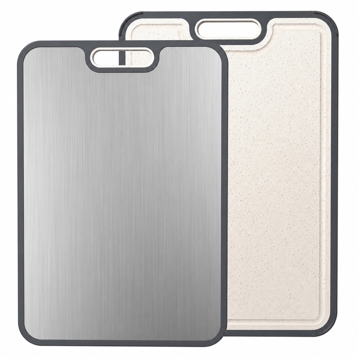 Aoibox  Double Sided Titanium and Wheat Straw PP Cutting Board Food Grade 16 x 11 In Easy to Clean Kitchen Board