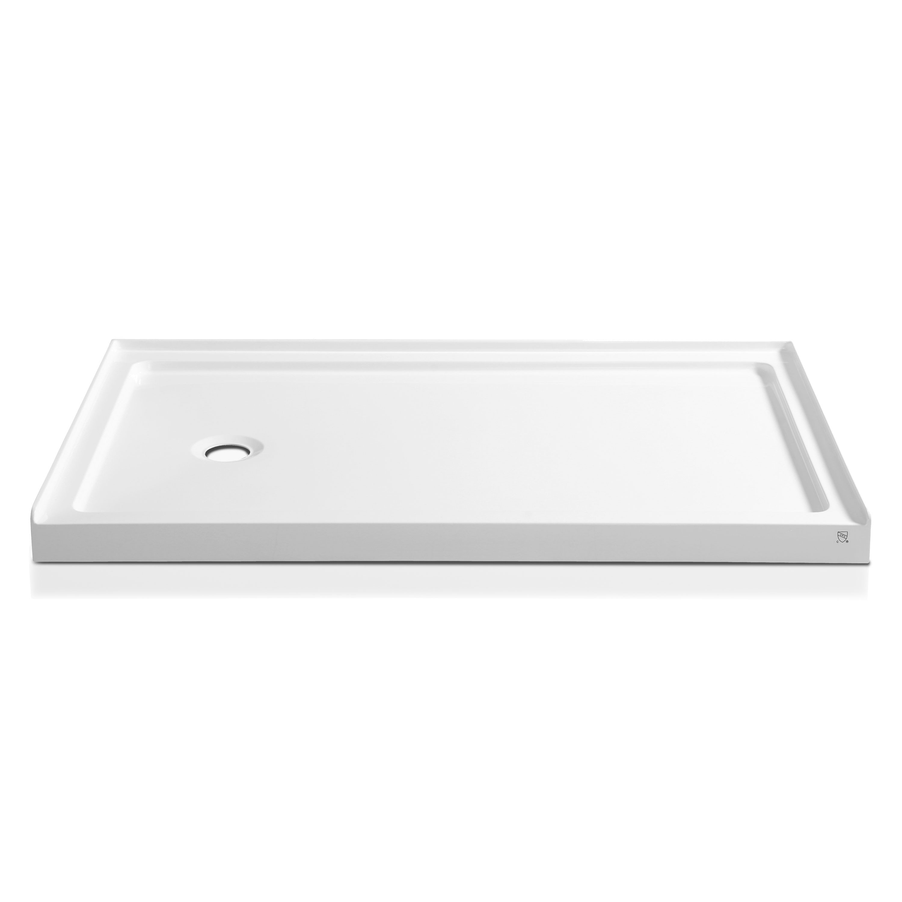 ANZZI SBLSX Series 36-in W x 60-in L Left White Rectangle Single Threshold Shower Pan Base with 5.5-in H Threshold