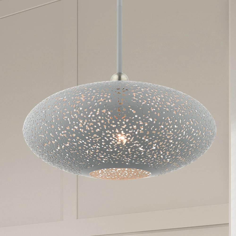 Nordic Gray Brushed Nickel Crystal Mini Pendant Light