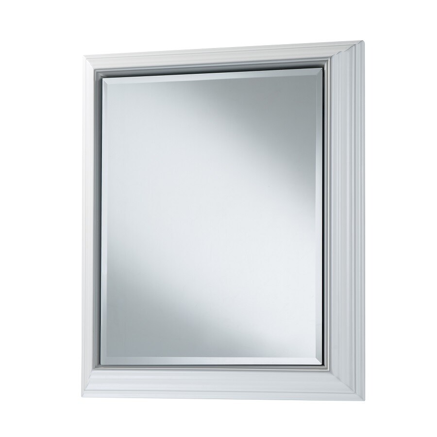Style Selections 22 5 In X 27 Surface Mount White Mirrored Medicine Cabinet At Lowes Com