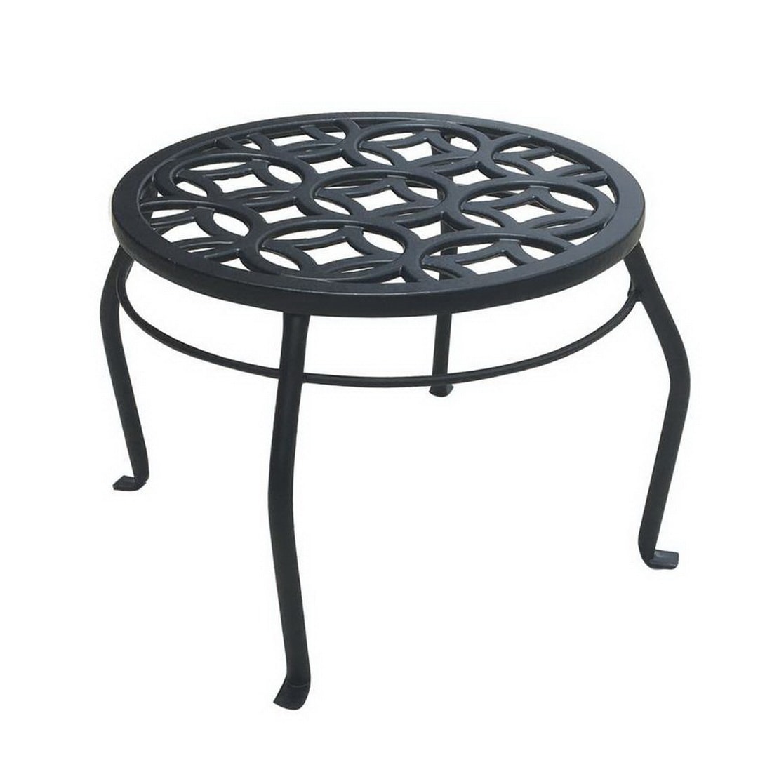 allen + roth 15-in H x 11.8-in W Black Indoor/Outdoor Round Steel Plant  Stand in the Plant Stands department at