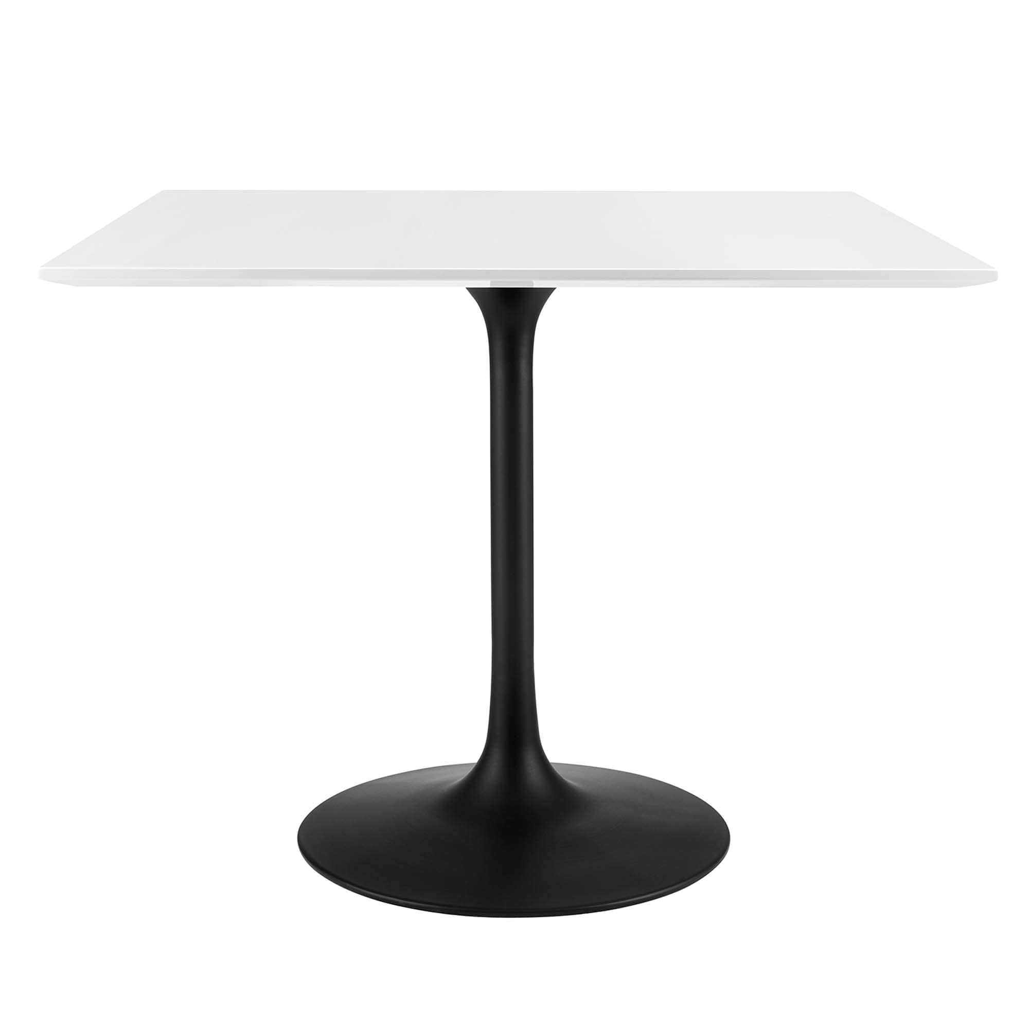 Modway EEI-3514-BLK-WHI Lippa 36 Inch  Square Wood Dining Table in Black White