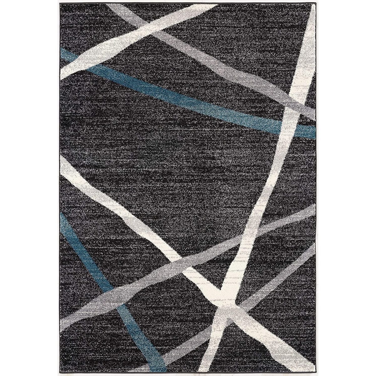 HomeRoots 4000390312 8 x 11 (ft) Polyester Grey Rectangular Indoor Geometric Area rug