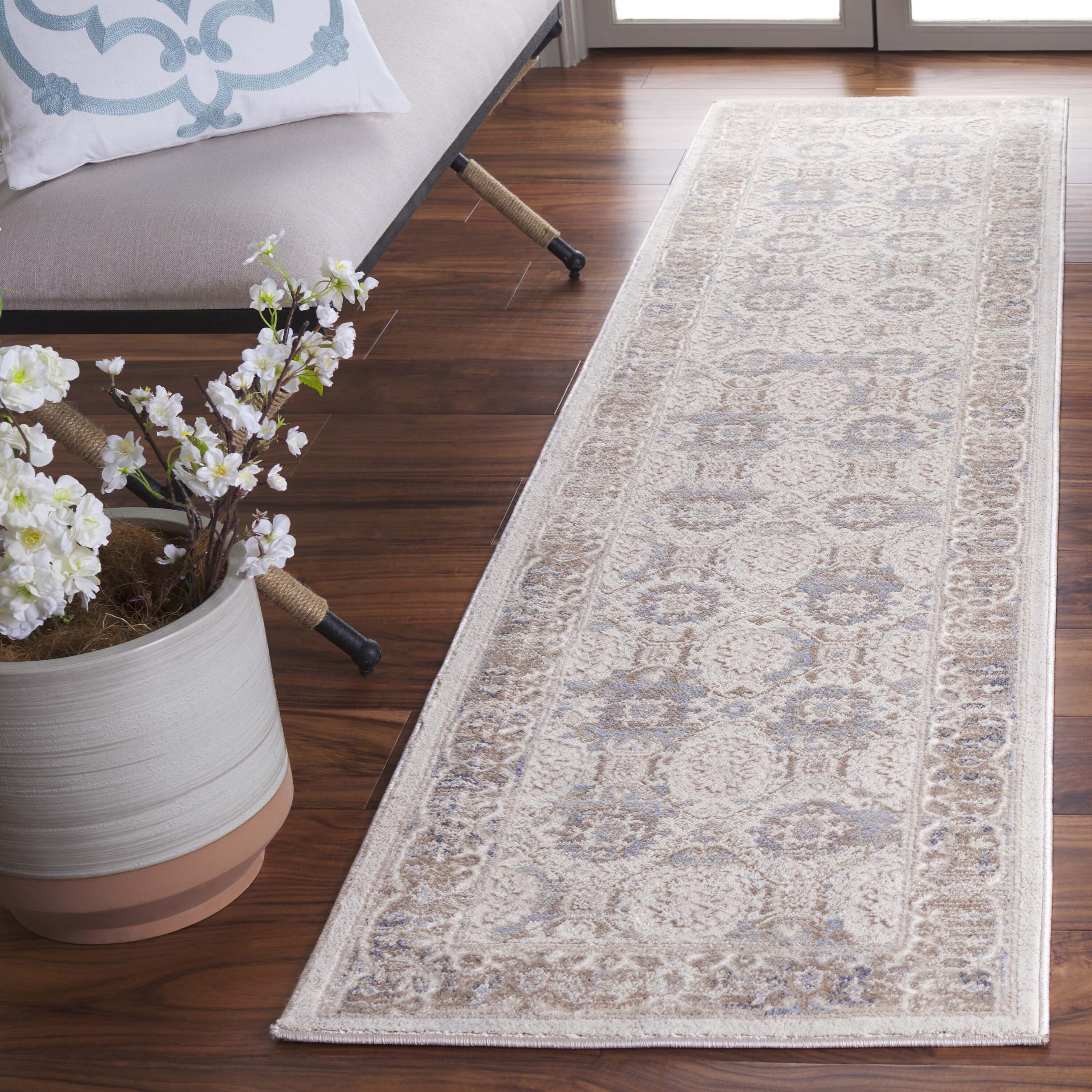 Prestige 112B Beige/Light Blue 2 x 8 Rectangular Runner rug