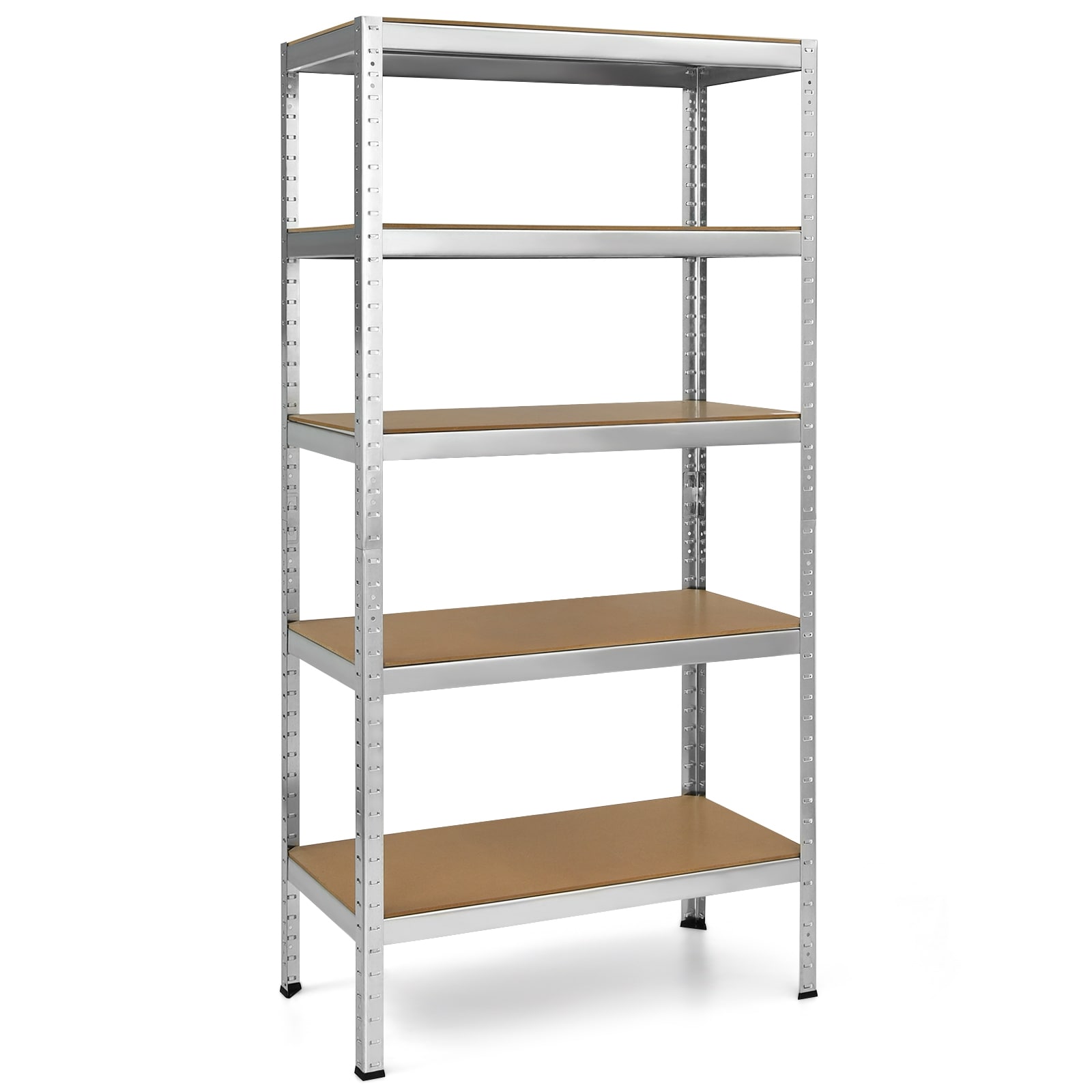 Slickblue D-CO-LS85253LT Gray/ Silver- MDF Steel Heavy Duty 5-Tier Shelves (36 Inch W x 18 Inch D x 72 Inch H) (1-Pack) (585 lbs Capacity Per Shelf) Garage Bedroom Utility Room