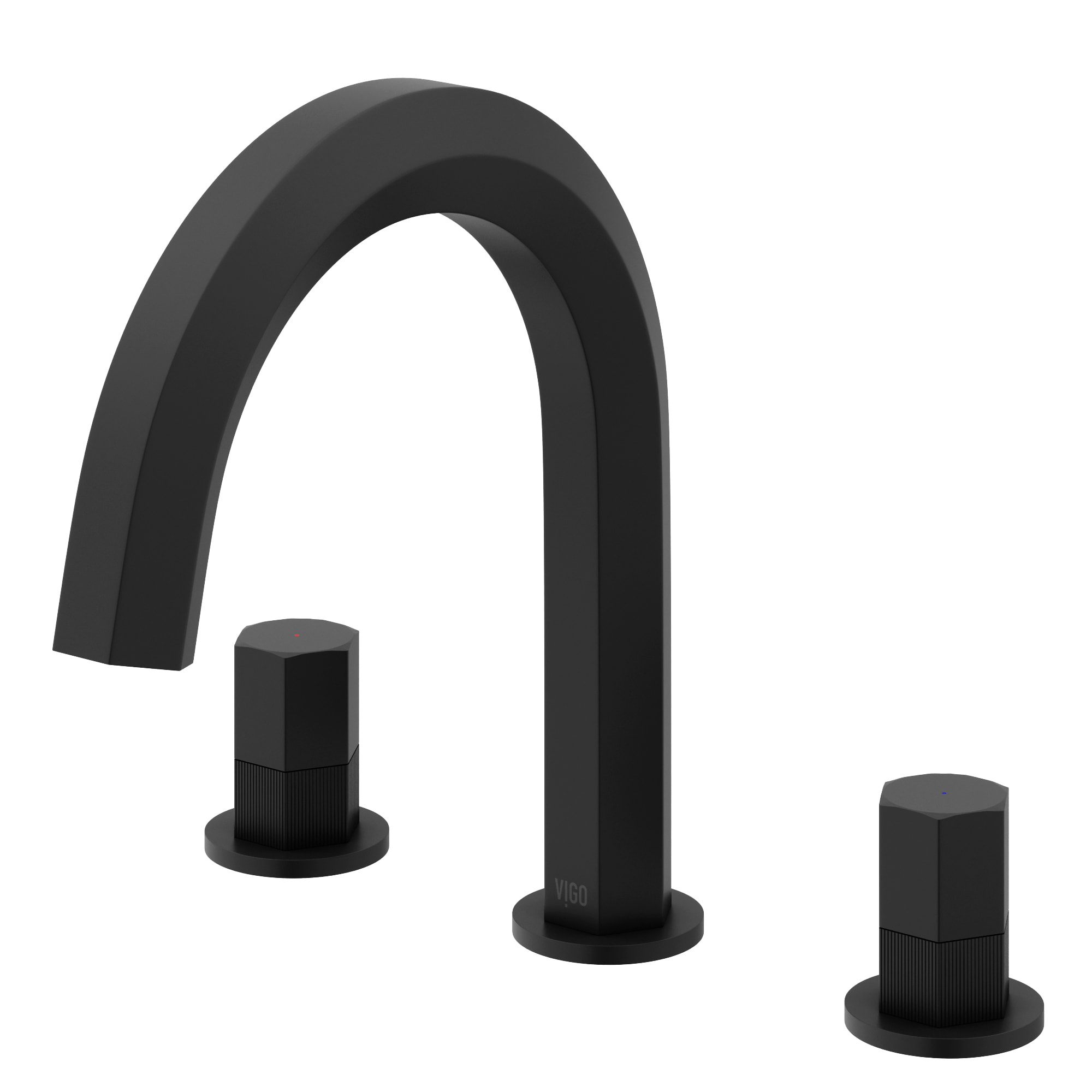VIGO VG01303MB Hart Matte Black Widespread 2-handle WaterSense High-arc Commercial/Residential Handle Bathroom Sink Faucet