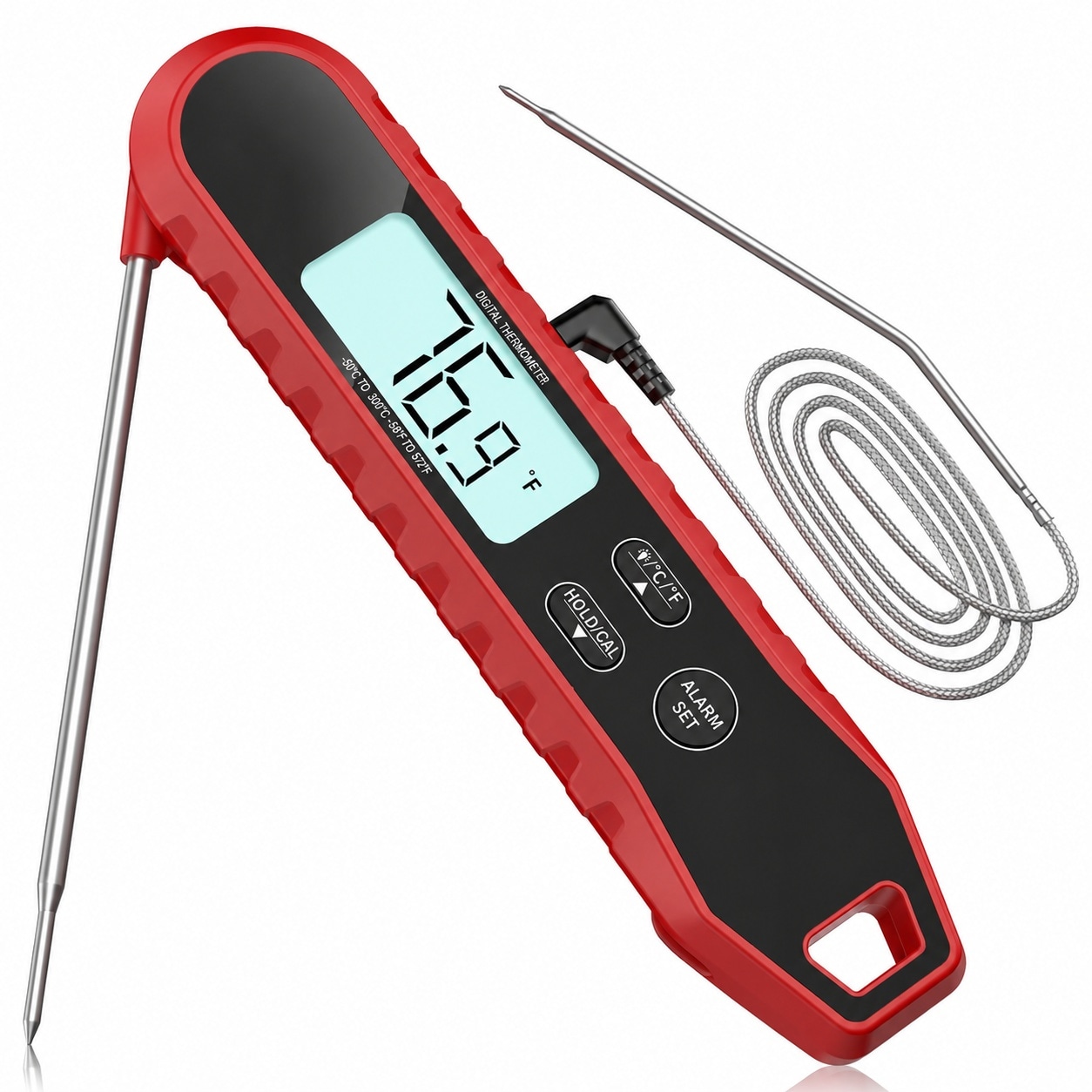 JVFCXXV Digital Meat Thermometer with Dual Probe Read Food Thermometer ...