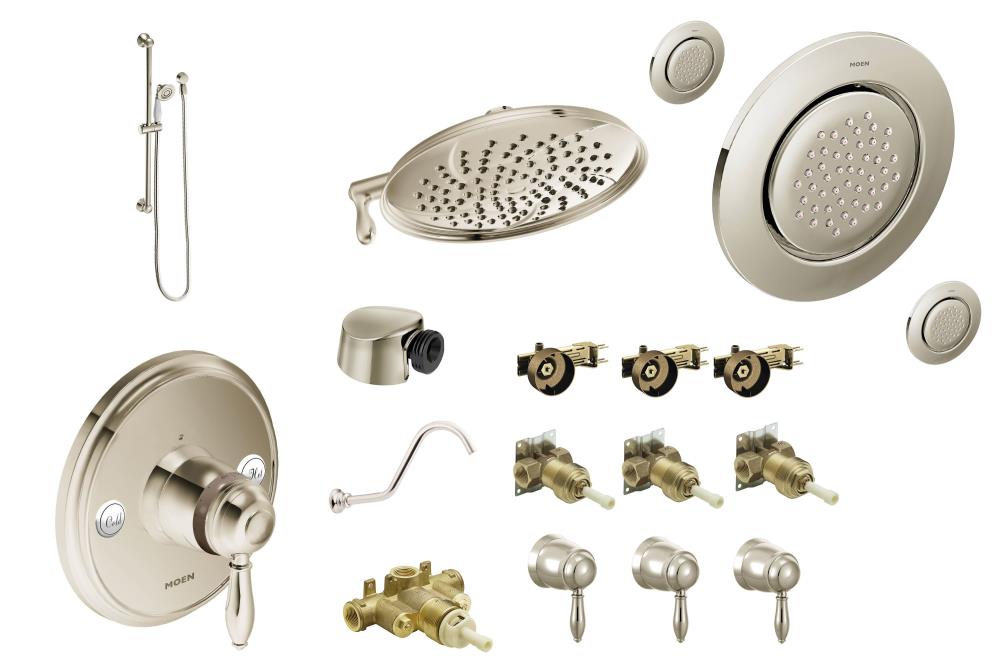 Moen Weymouth Polished Nickel Shower Bar System with 4way Diverter at