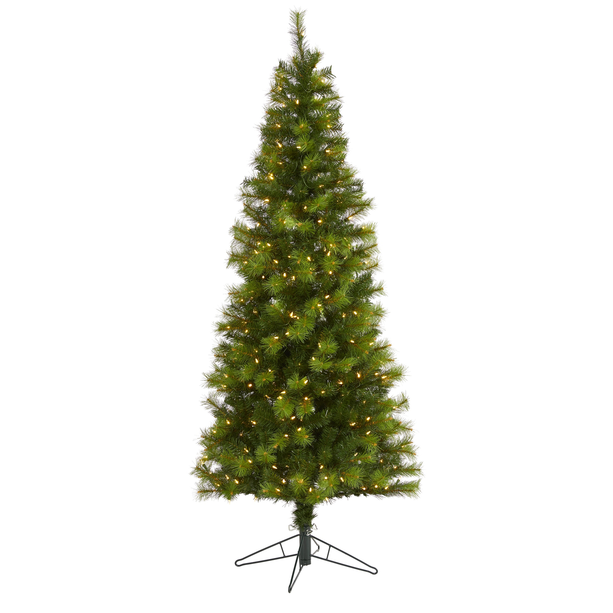 Nearly Natural T1598 6.5-Feet Pine Pre-lit Artificial Christmas Tree with White LED Lights