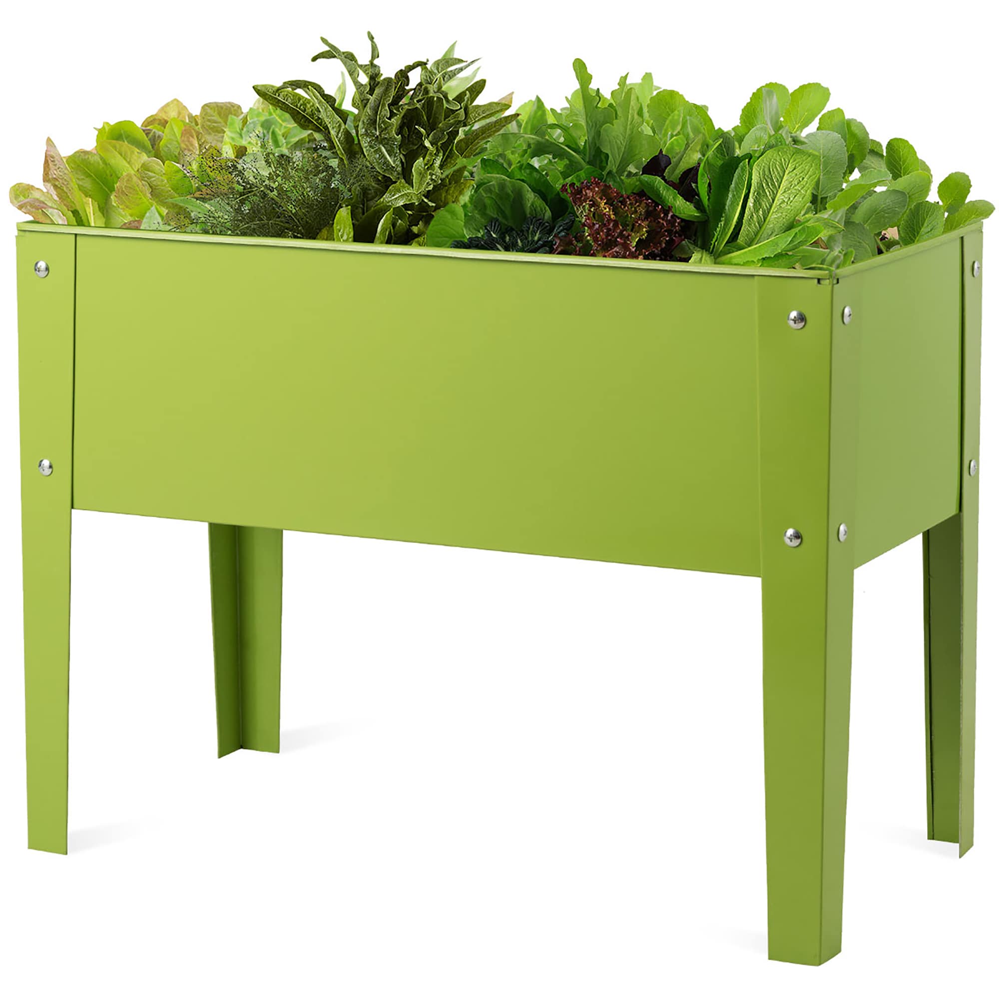 Costway LWS00611 13-in W x 25-in L x 18-in H Green Galvanized Metal Raised Planter Box