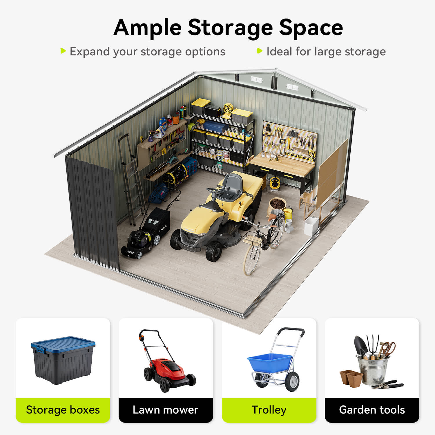 Sunmthink LS-ST-G37009-1012BK Metal-Storage-Buildings-Sheds - View #8