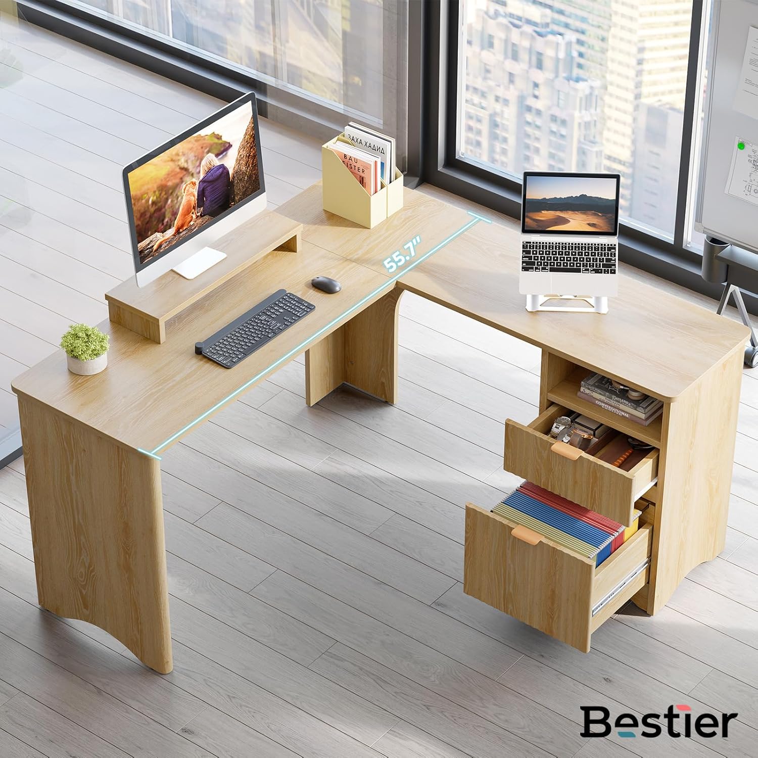Bestier LOW-H106314M-LOG desks - View #3