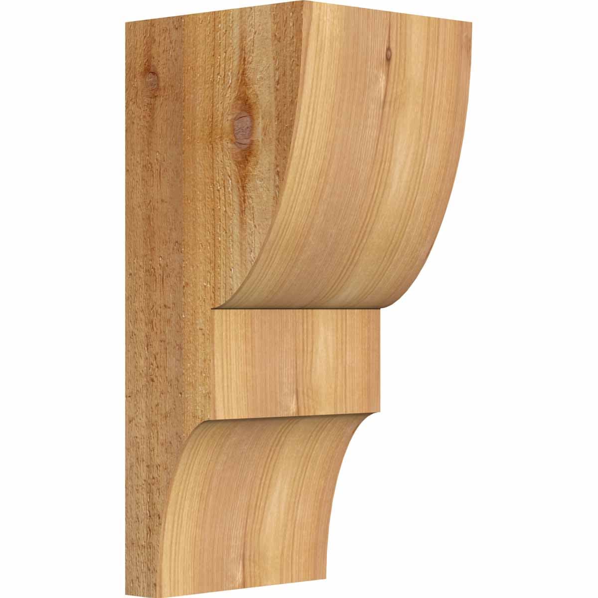 Ekena Millwork COR06X06X14RID00RWR 6-in x 6-in x 14-in Ridgewood Unfinished Western red cedar Wood Paintable/Stainable Corbel