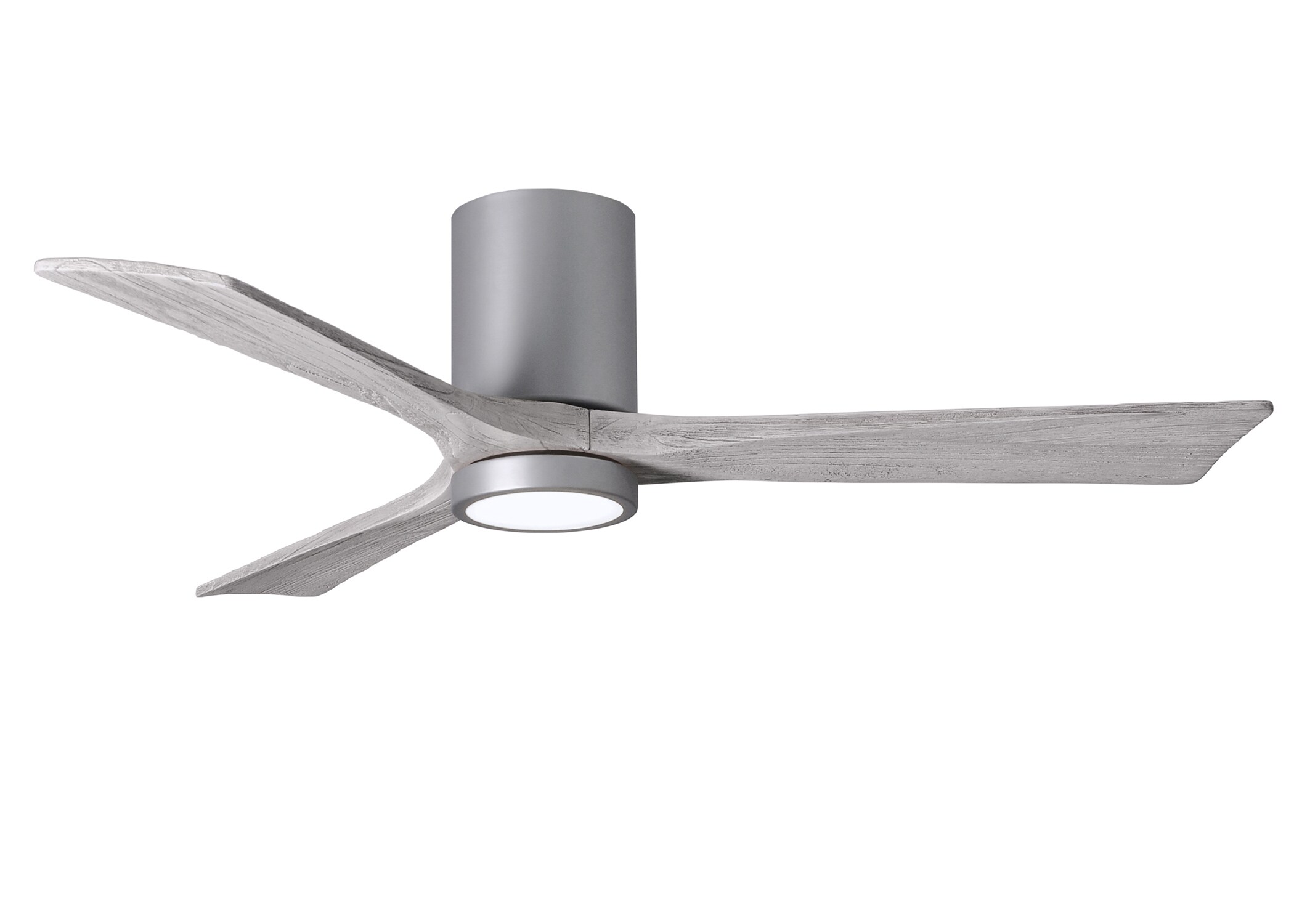 Matthews Fan Company IR3HLK-BN-BW-52 Irene-HLK 52-in Color-Changing Integrated LED Outdoor Flush Mount Brushed Nickel with Barn Wood Tone Blades Ceiling Fan With Light - Remote Included ( 3 -Blade )