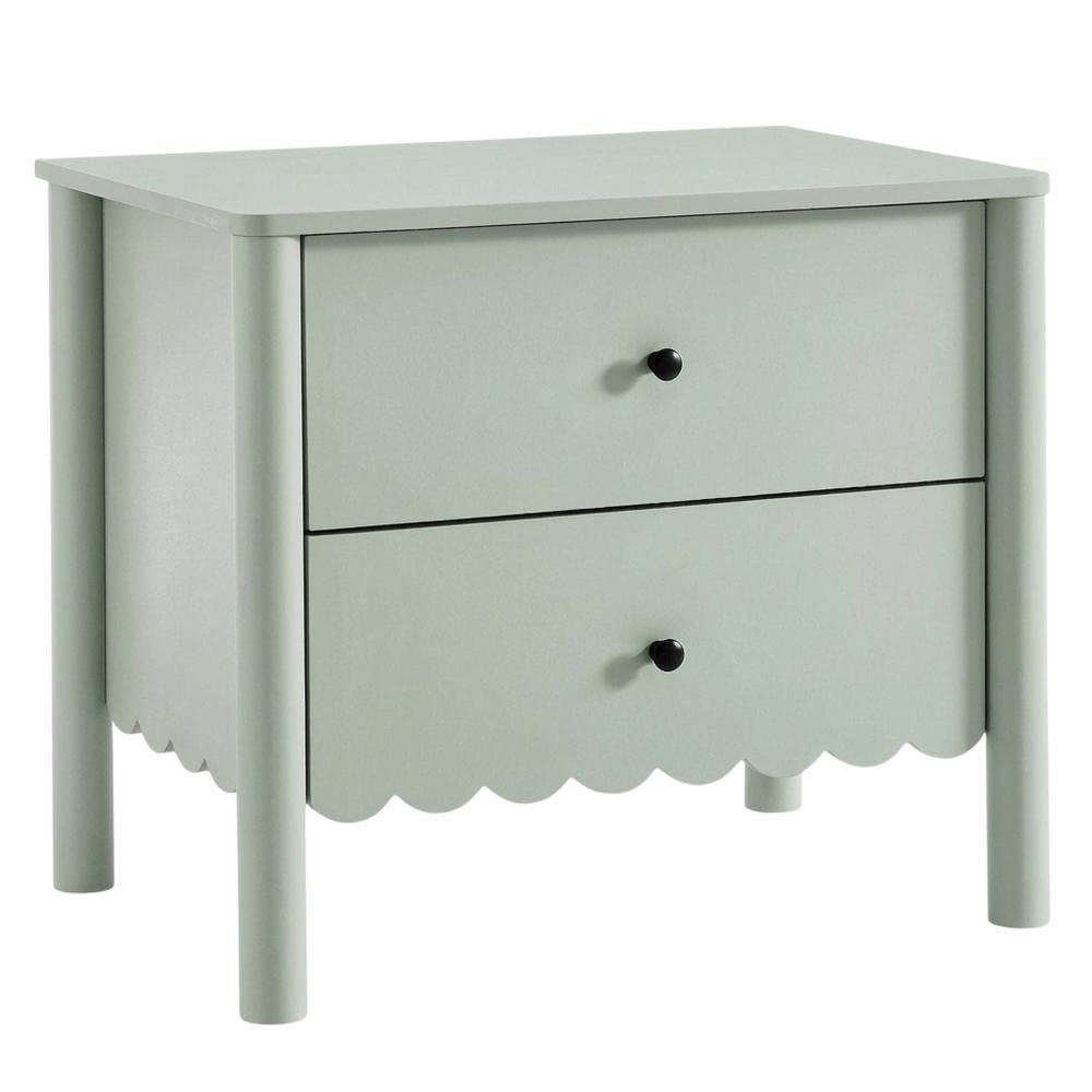 FurniFact - Nightstand with 2 Drawers in Elegant Finish for Bedroom Storage