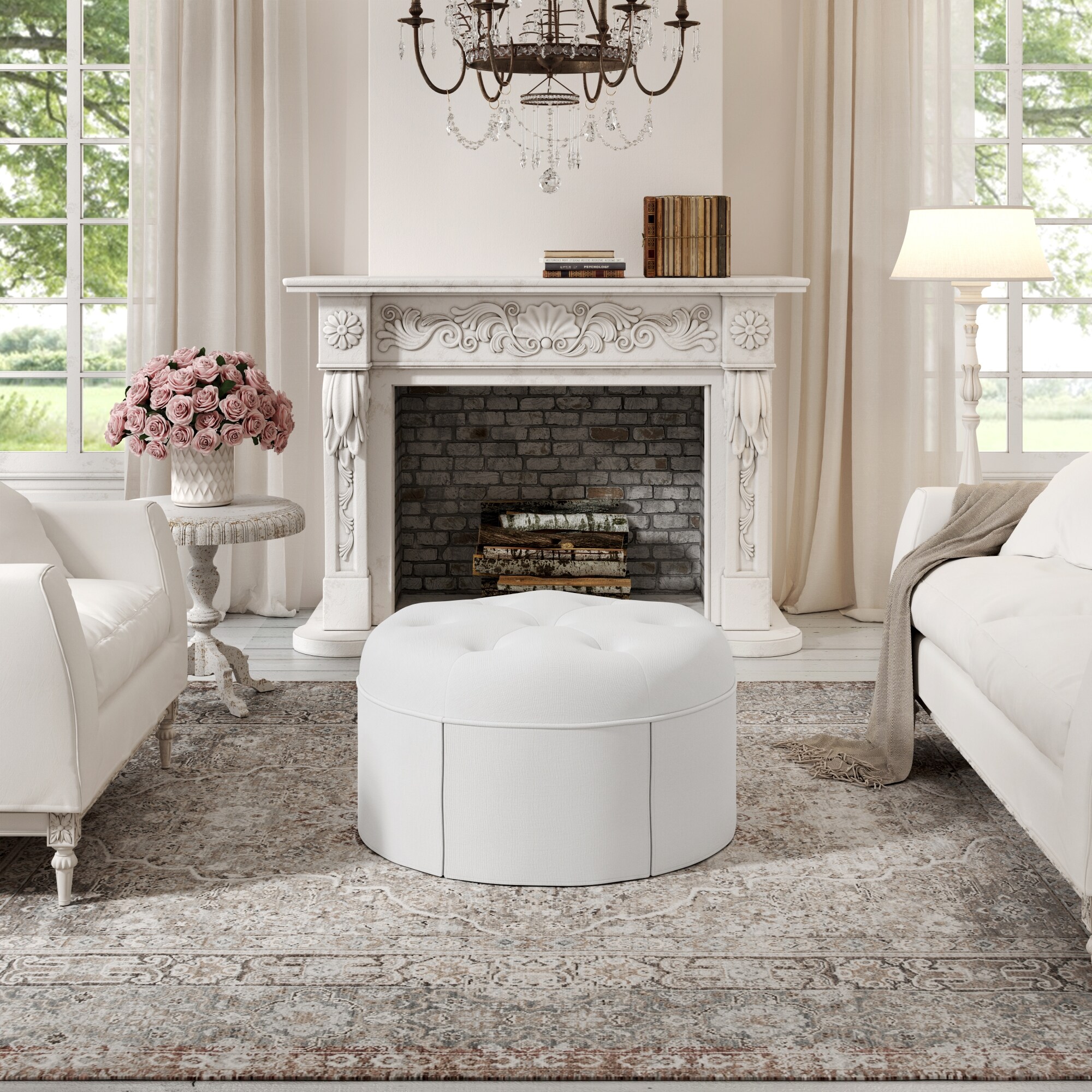 Rustic Manor SCO232-03WE-LS Indoor-Ottomans - View #2