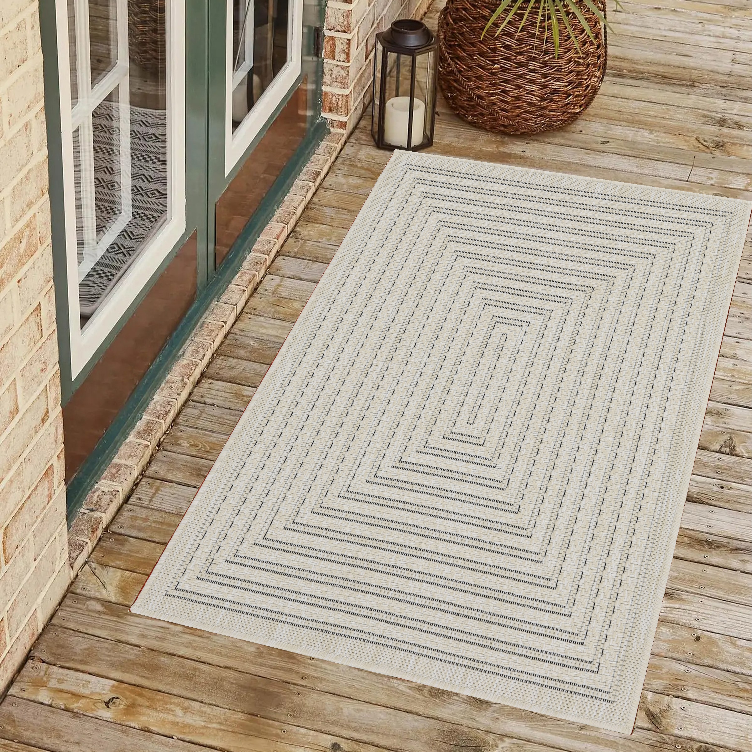 Playa Rug PLY-VIO-IVORY-2X3 2 x 3 (ft) Sisal Viola-Ivory Rectangular Indoor/Outdoor Solid Area rug
