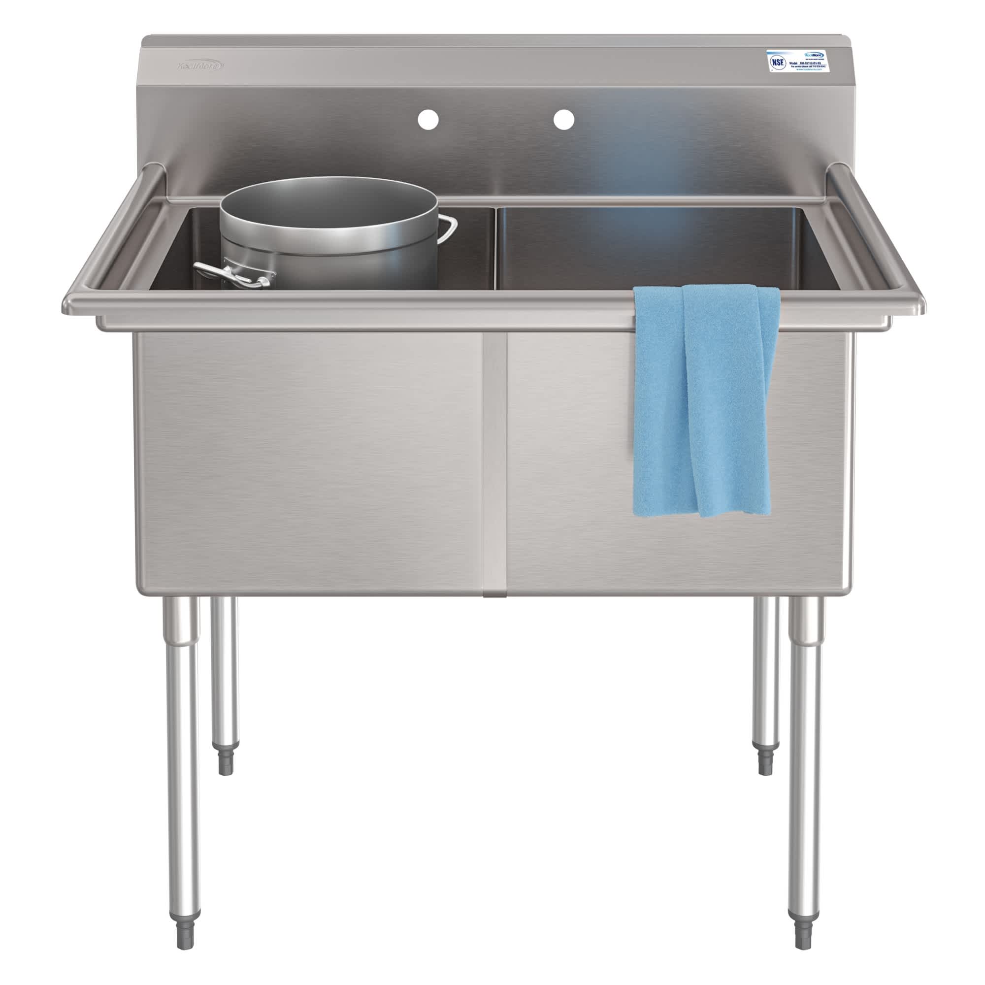 KoolMore 42 in. 18-Gauge 2-Compartment Sink
