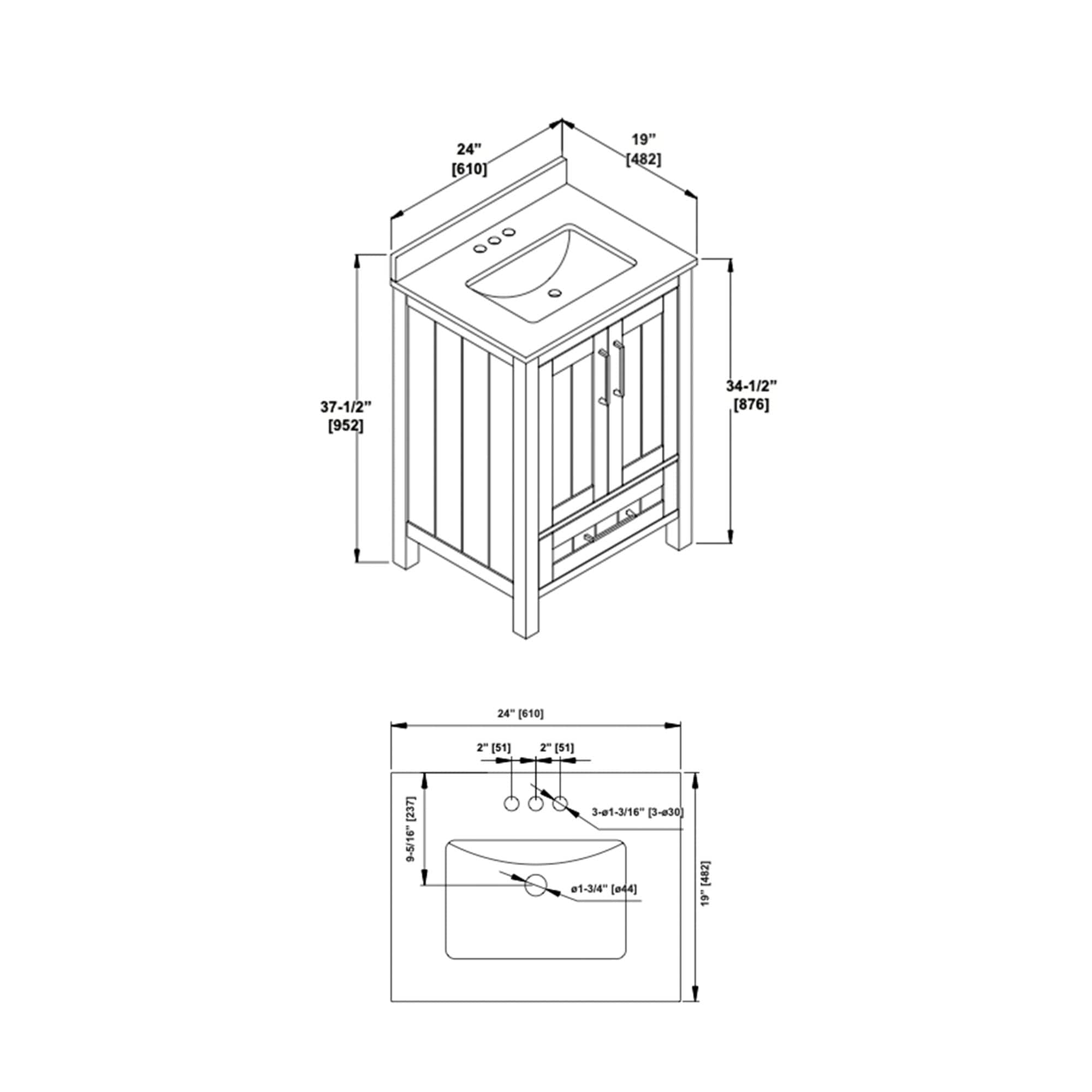 OVE Decors 15VVAR-DARW24-124 Bath-Vanity-Combo - View #3