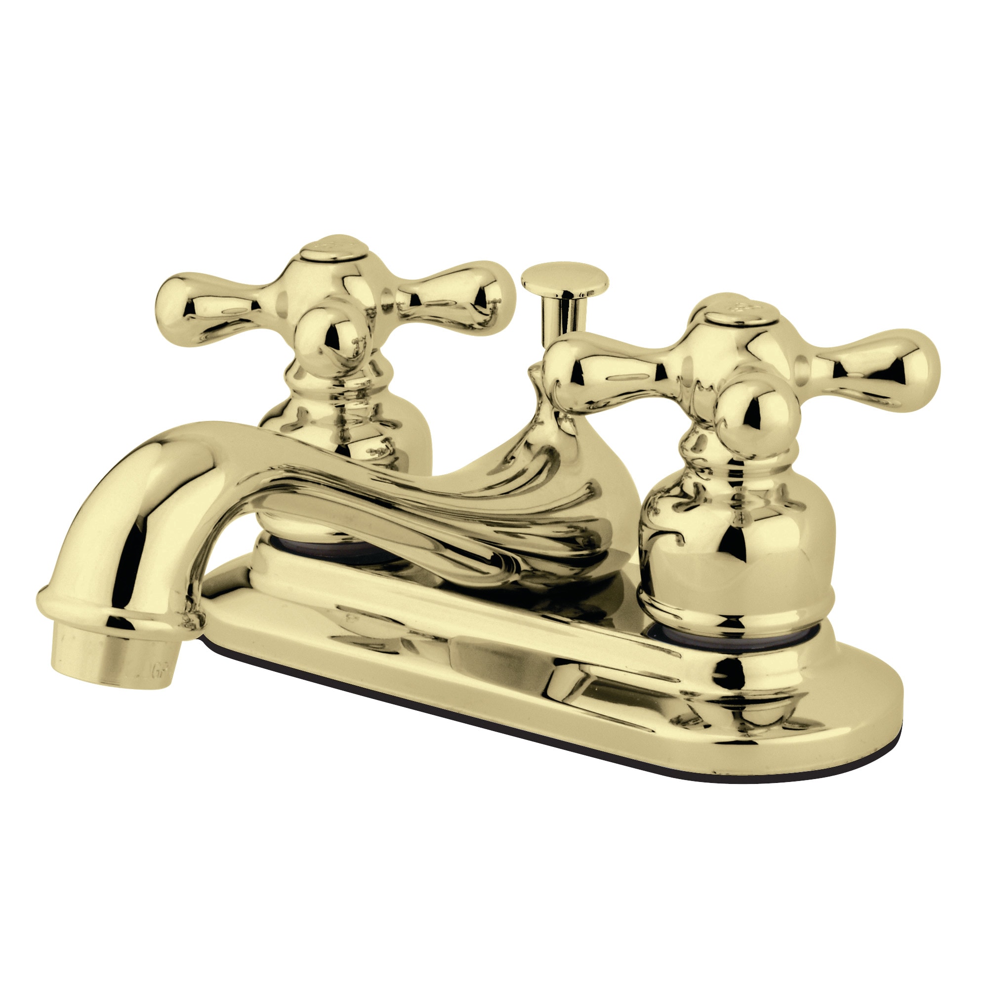 Elements of Design EB602AX Elizabeth Polished brass 4-in centerset 2-handle Low-arc Residential Handle Bathroom Sink Faucet with Drain