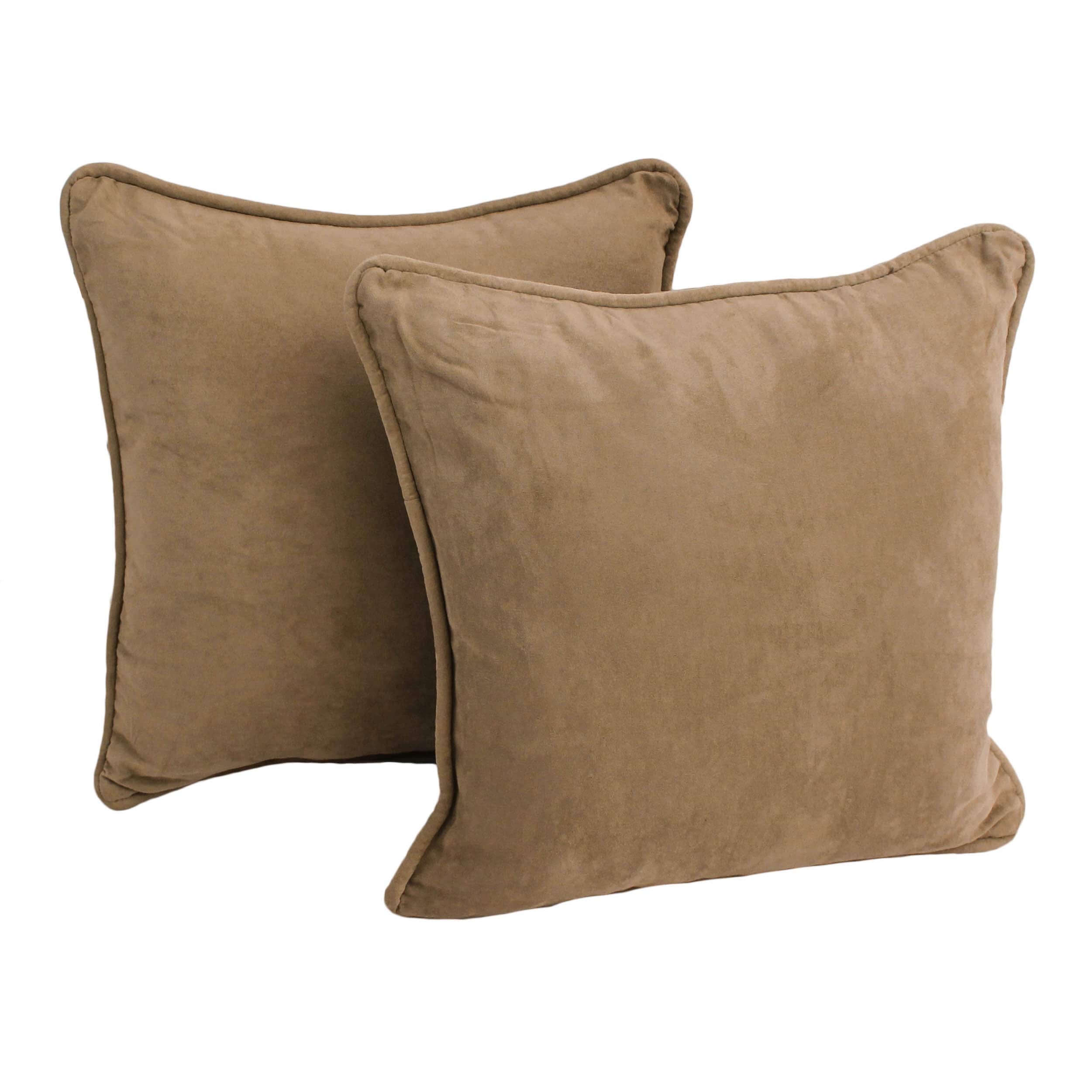 Blazing Needles 9810-CD-S4-MS-JV 4 -Piece 18-in x 18-in Java Square Indoor Decorative Pillow