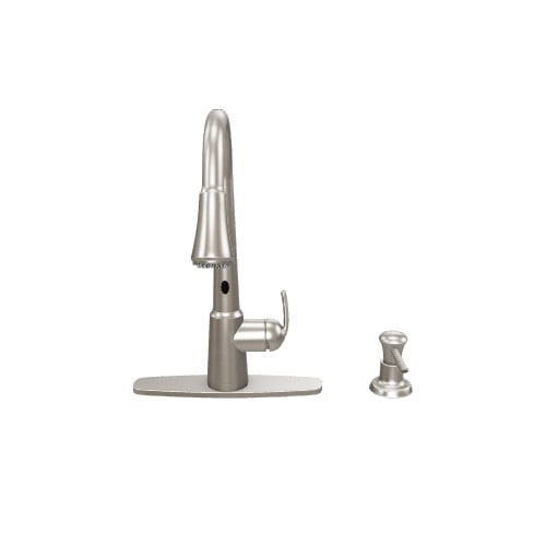 Moen Delaney with MotionSense Spot Resist Stainless 1-Handle Pull-Down Kitchen Faucet (Deck Plate Included) Moen Delaney with MotionSense Spot Resist Stainless 1-Handle Pull-Down Kitchen Faucet (Deck Plate Included)