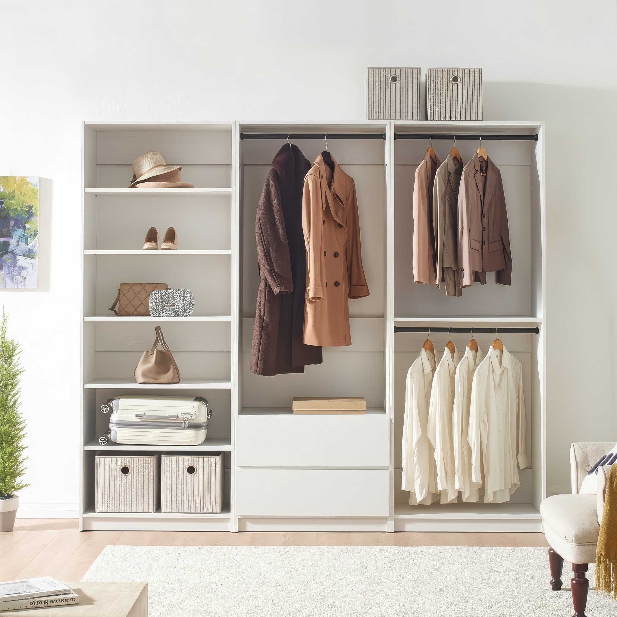 Klair Living PROSPER-A WH Wood-Closet-Kits - View #3