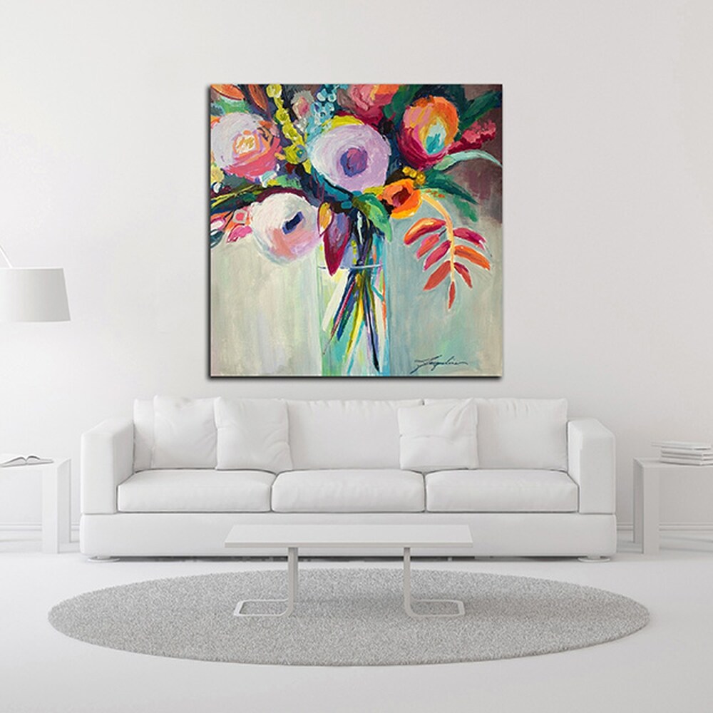 Tangletown Fine Art 18-in H x 18-in W Floral Print on Canvas in the ...